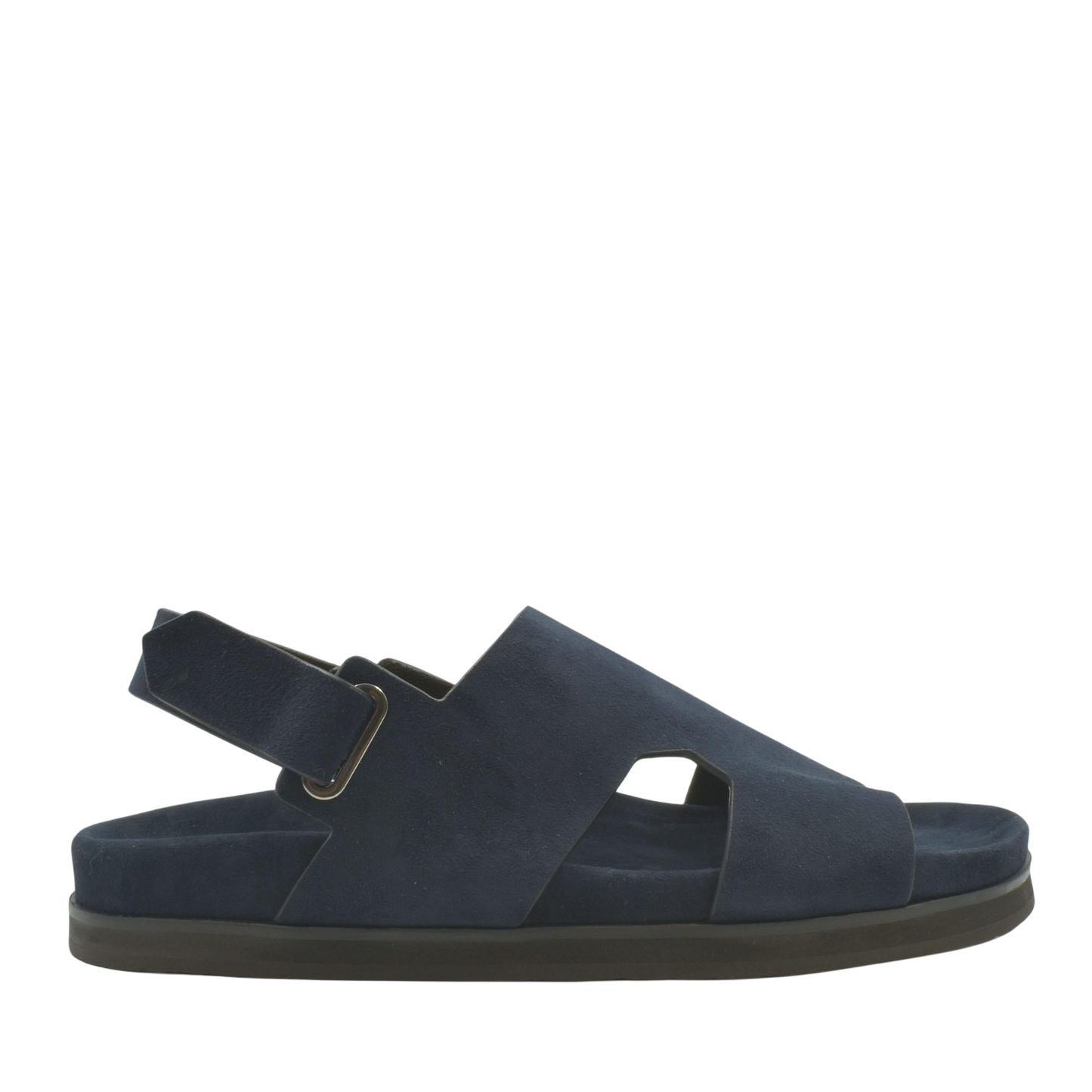Navy blue Amorti Sangle footwear sandal with adjustable back strap and cushioned sole