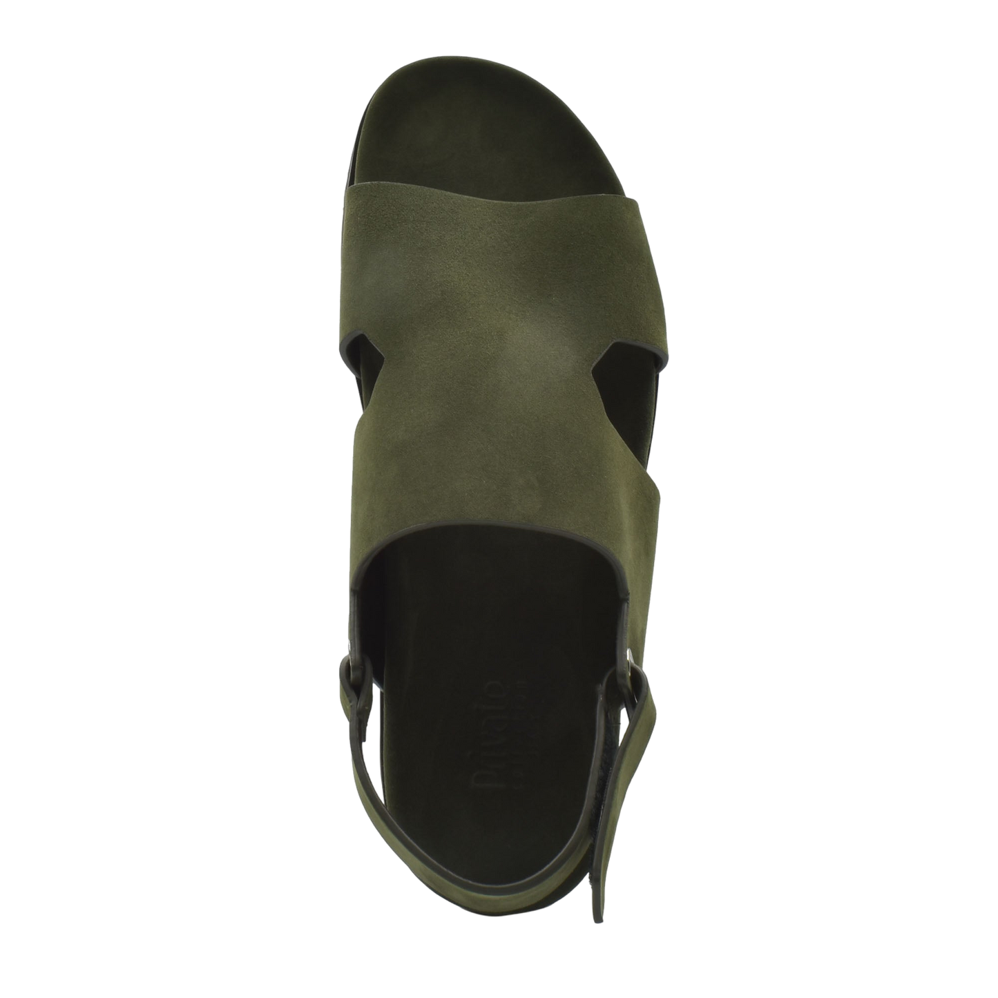 Olive green Amorti Sangle footwear sandal with open toe and slingback strap from Private collection