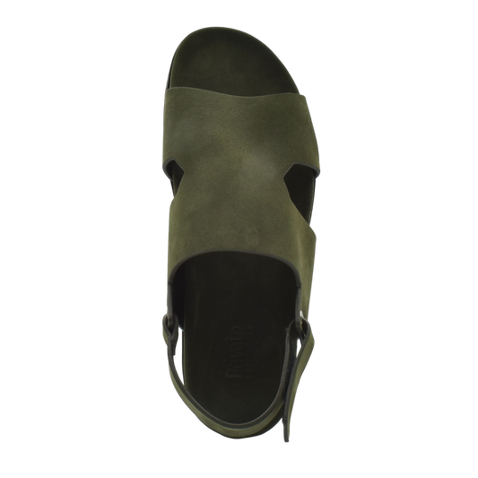 Olive green Amorti Sangle footwear sandal with open toe and slingback strap from Private collection