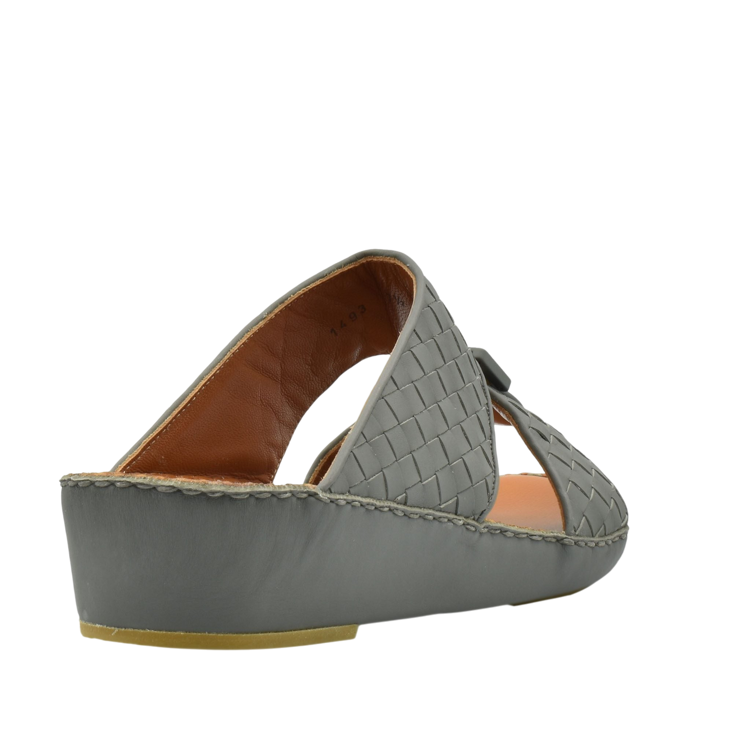 Gray casual rubber calf sandals with woven upper and wedge sole from Private collection