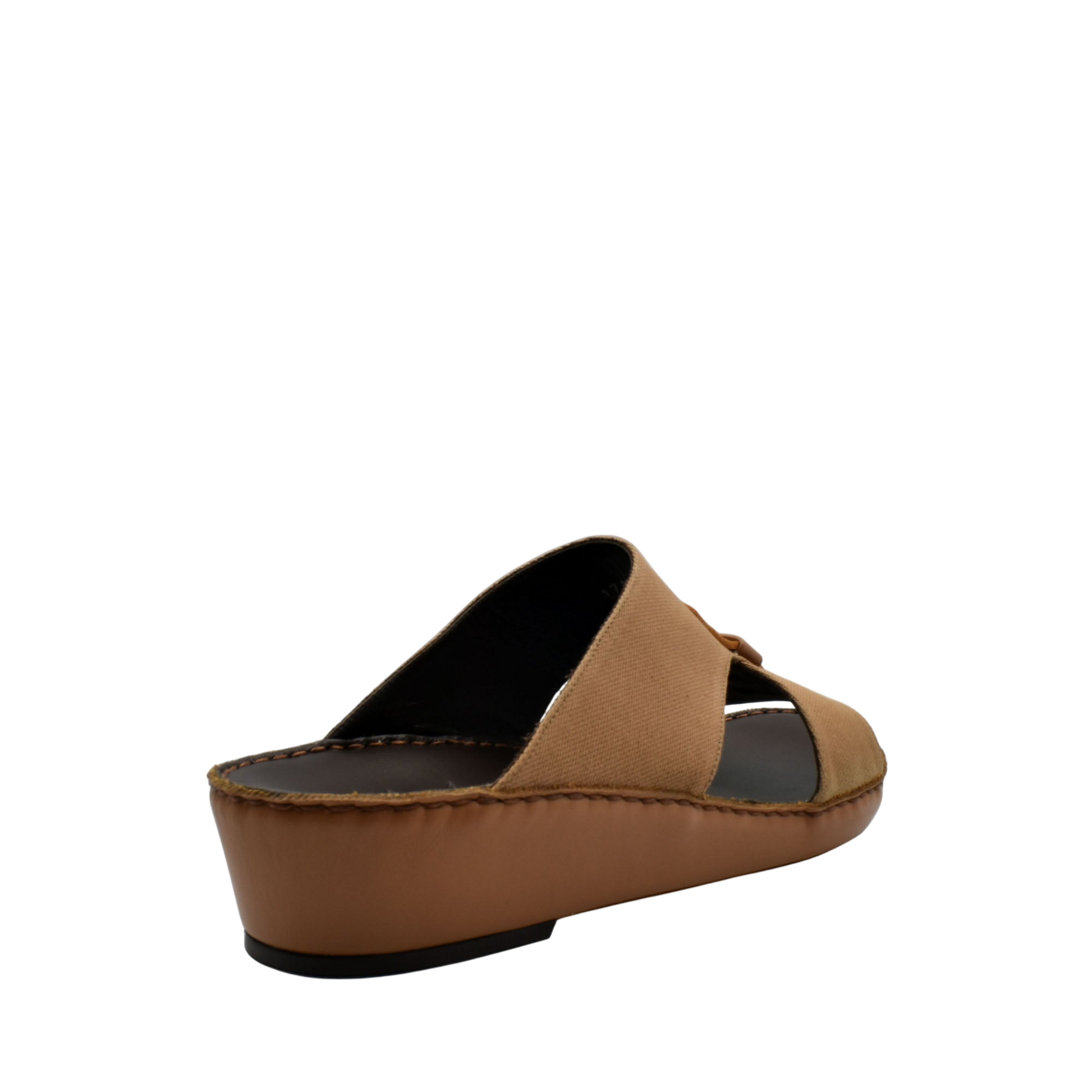 Brown slip-on casual wedge sandals with open toe and cushioned sole for comfortable wear