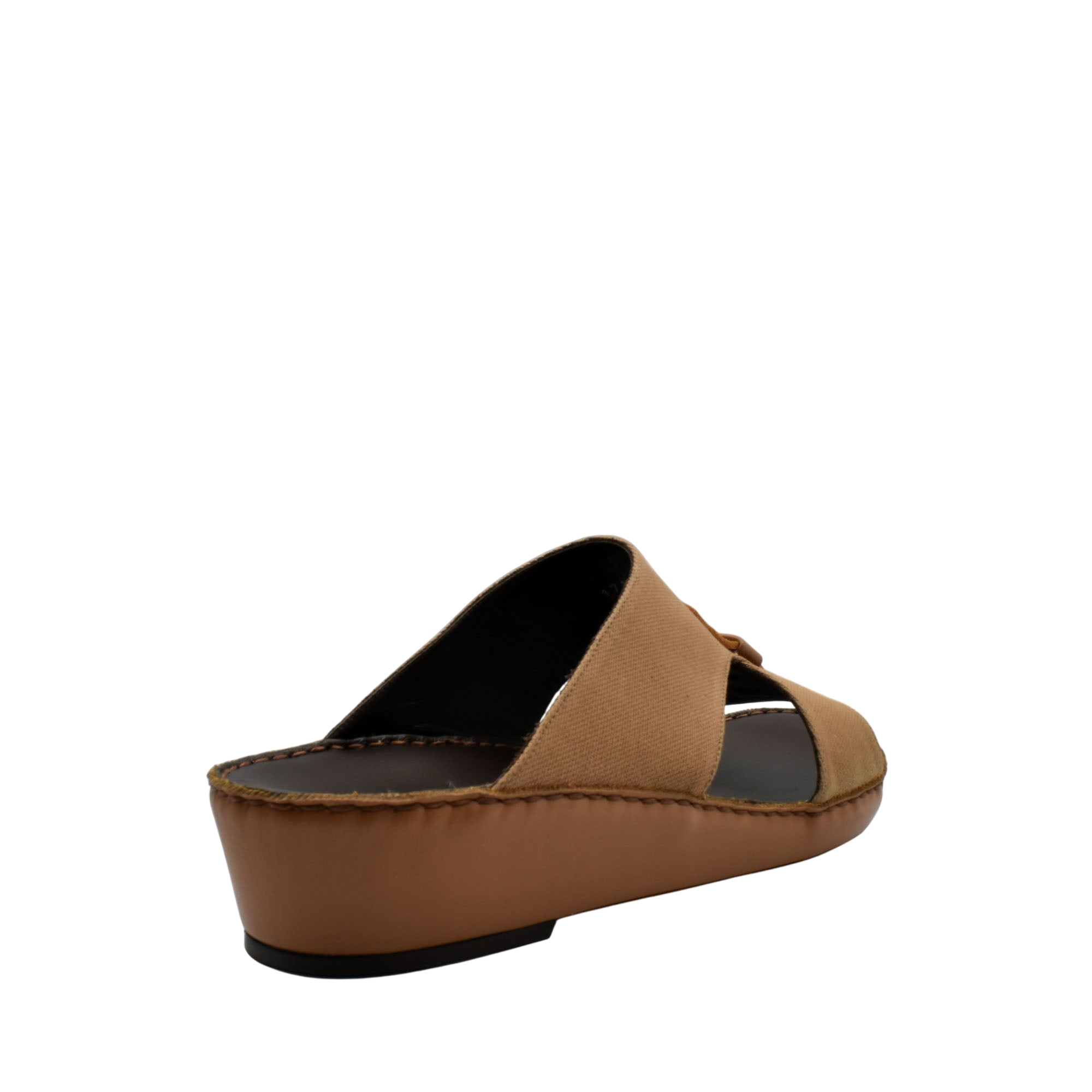 Brown slip-on casual wedge sandals with open toe and cushioned sole for comfortable wear