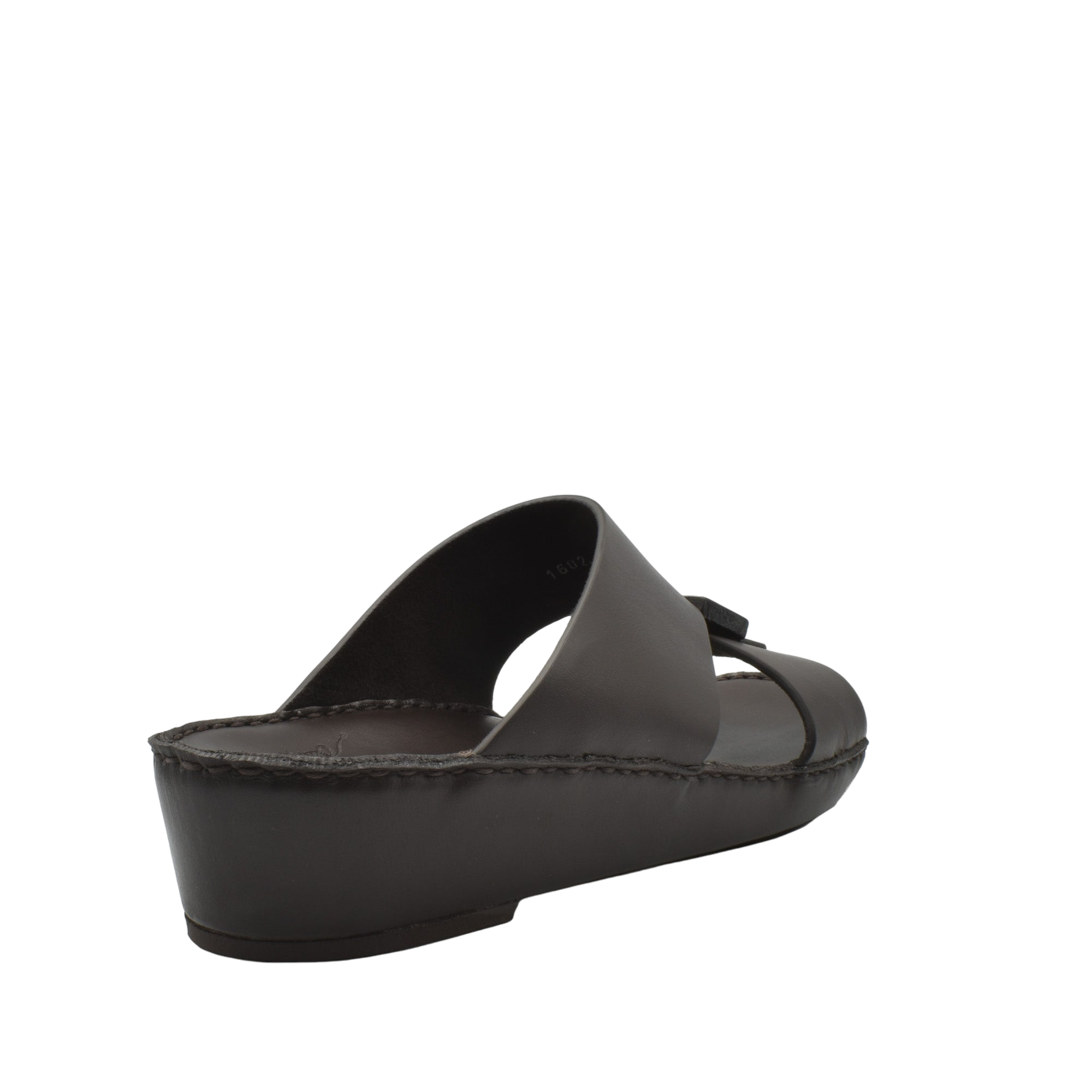 Black Cerchio buckle sandals with a low wedge heel and wide strap in leather