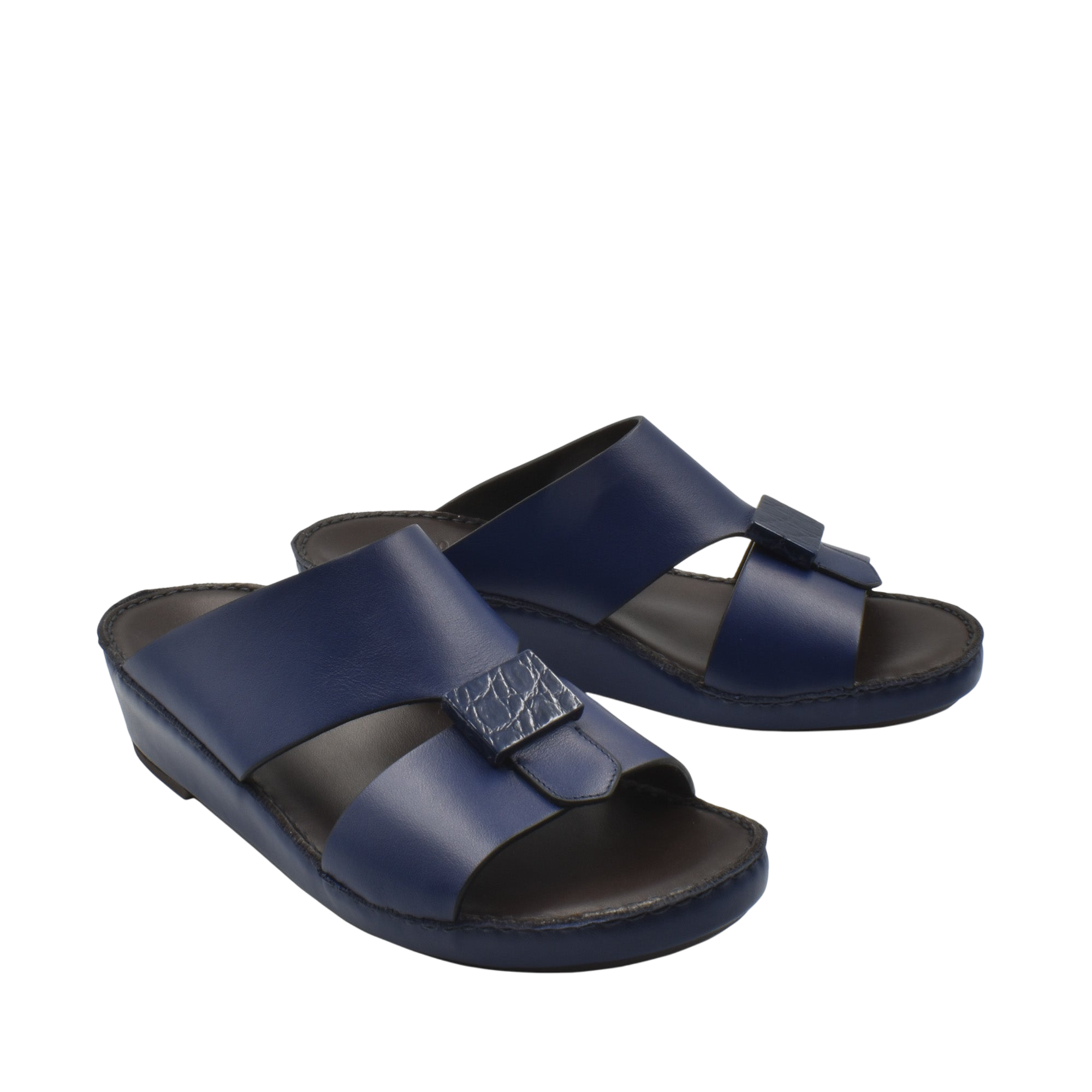Navy blue Cerchio buckle sandals with adjustable strap and comfortable footbed