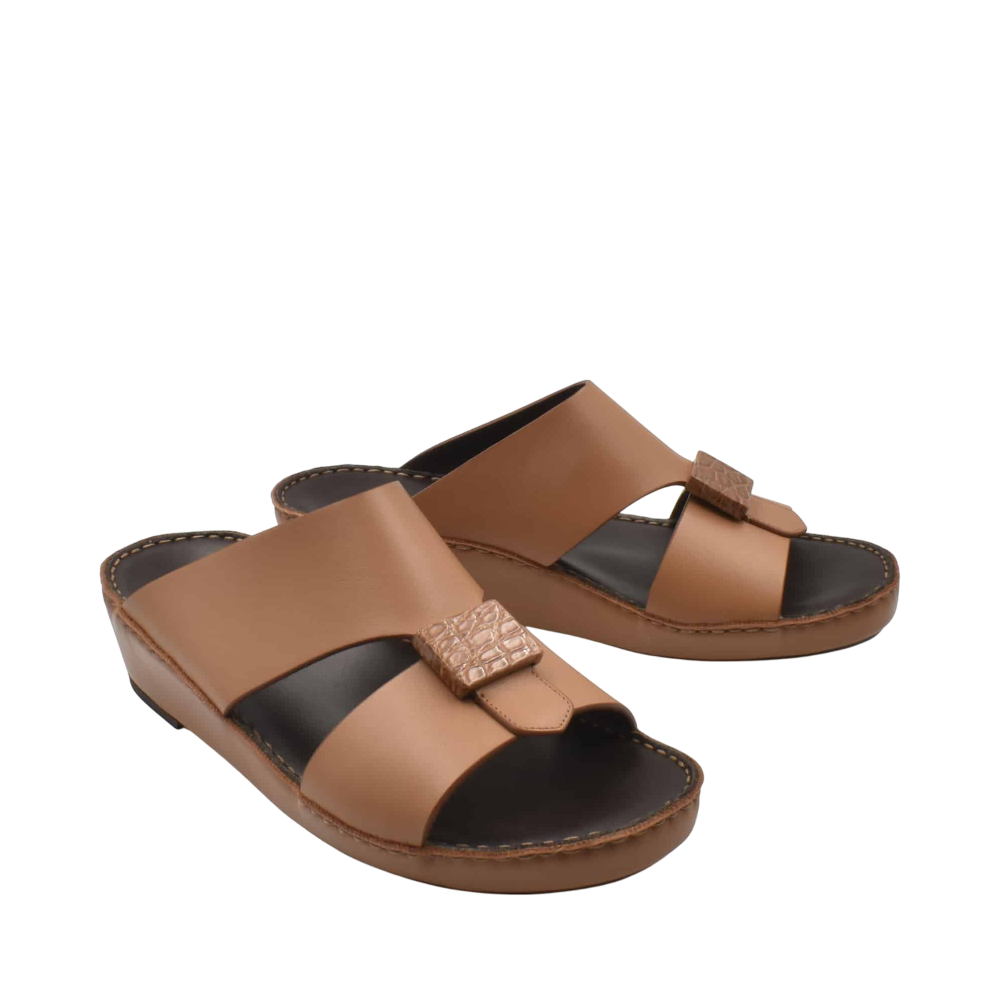 Brown Cerchio buckle sandals with wide straps and cushioned footbed for comfortable wear