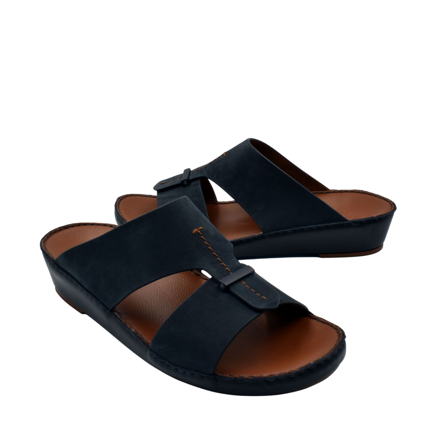 Black cerchio cucire comfort shoes with open toe and adjustable strap for casual wear
