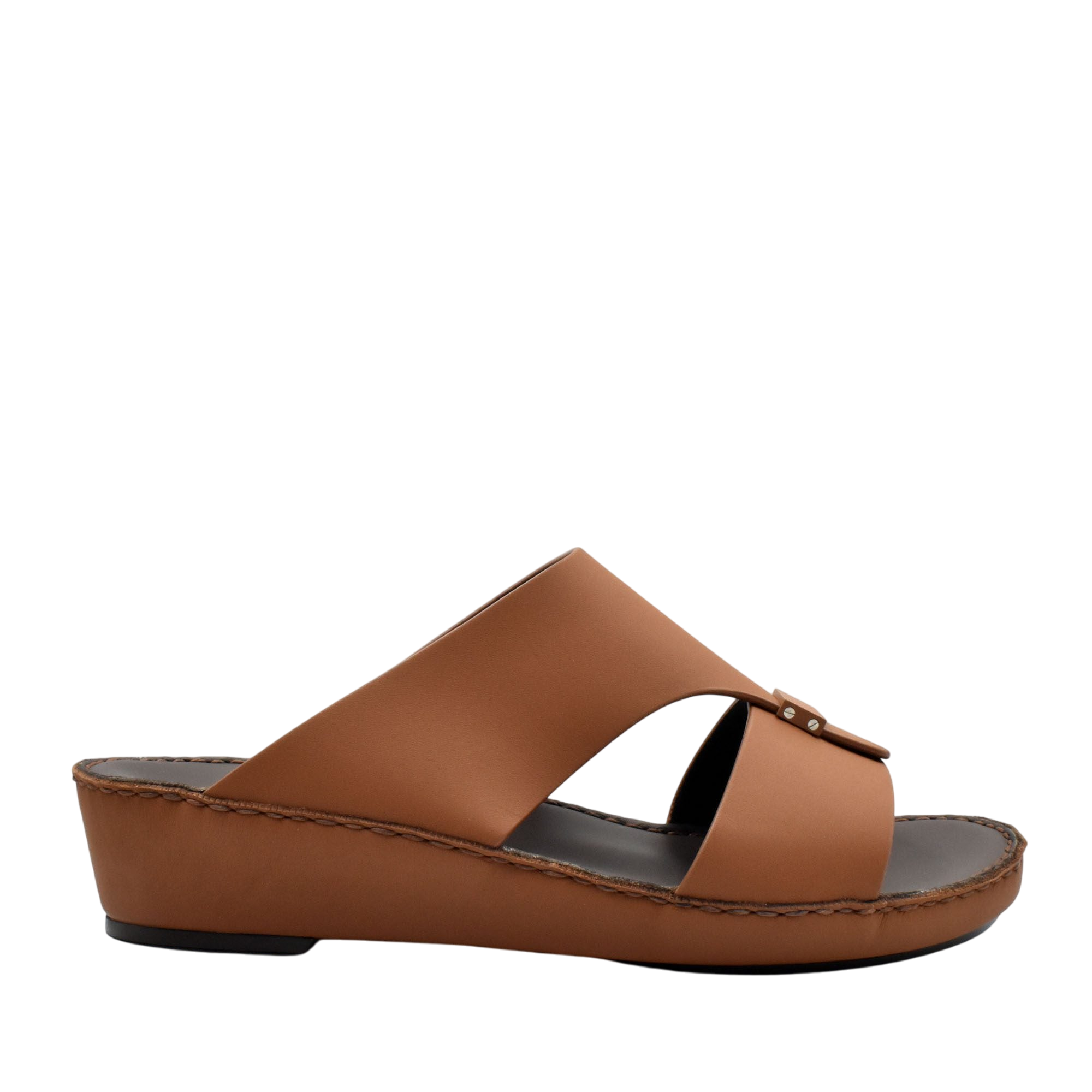 Brown leather Cerchio Gomato sandals with wedge heel and open toe design from Private collection