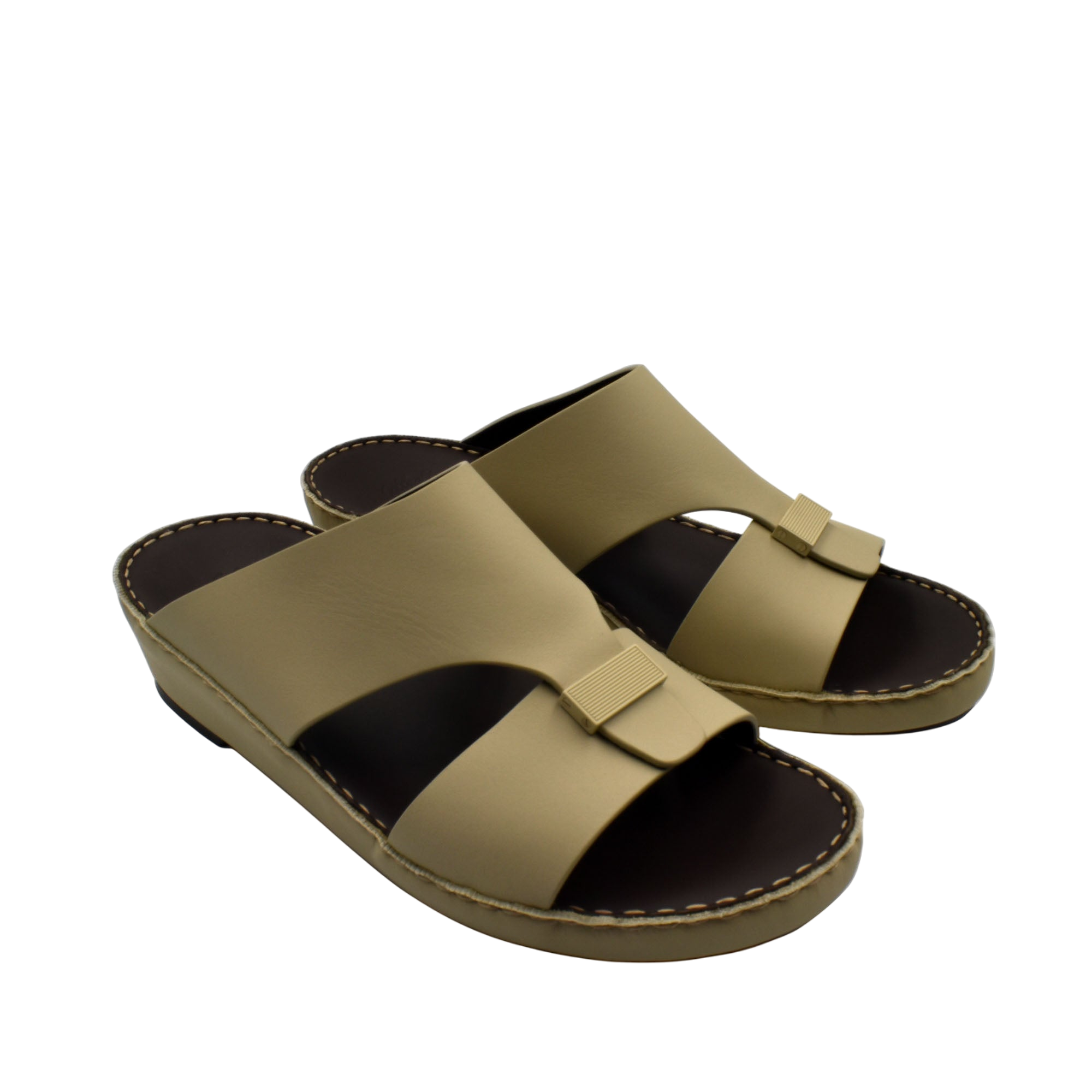 Beige Cerchio Gomato sandals with open toe and cushioned sole from Private collection