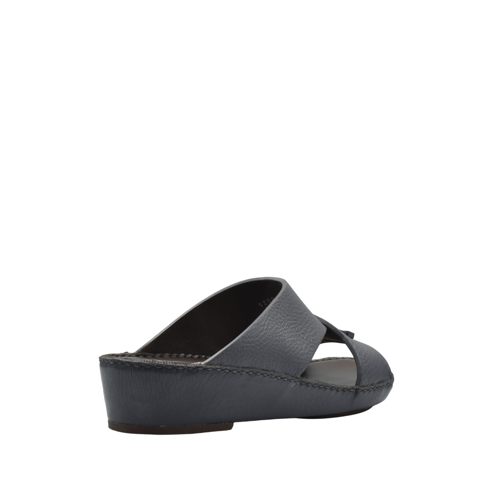 Black luxury leather sandals with open toe and wedge heel from Private Collection