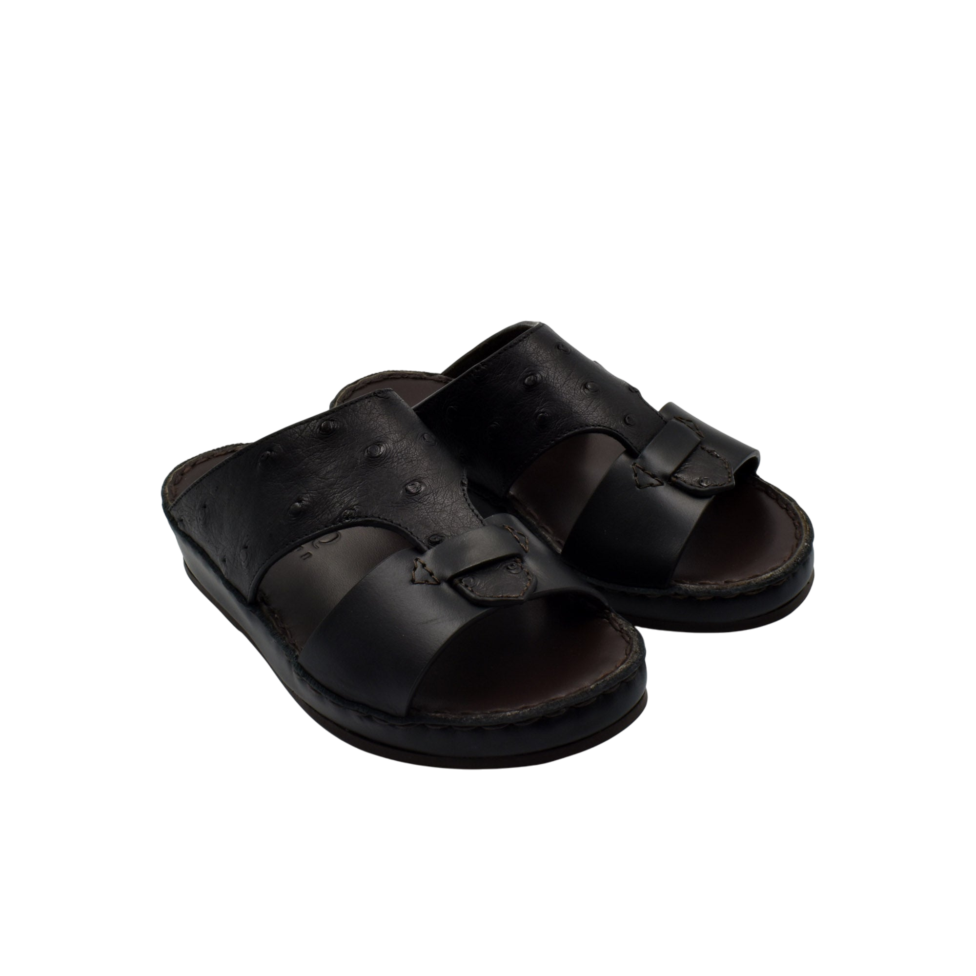 Black comfortable kids sandals with soft cushioned sole and adjustable straps from private collection