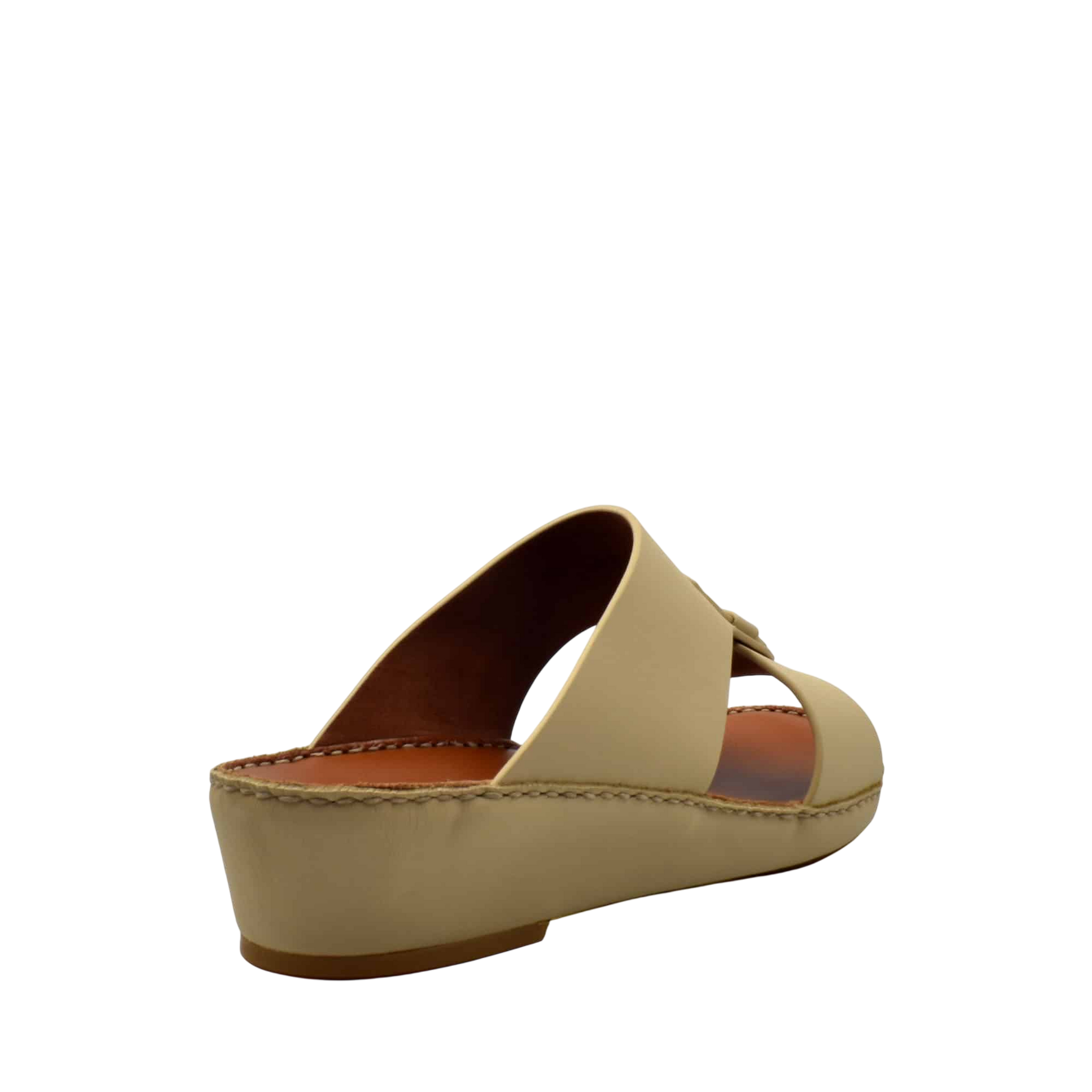 Beige comfortable rubber slides with a slight platform and open toe design from Private Collection