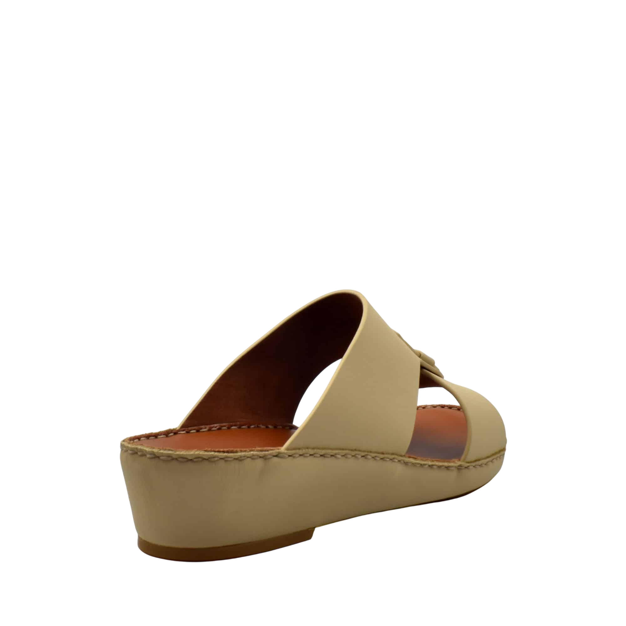 Beige comfortable rubber slides with a slight platform and open toe design from Private Collection