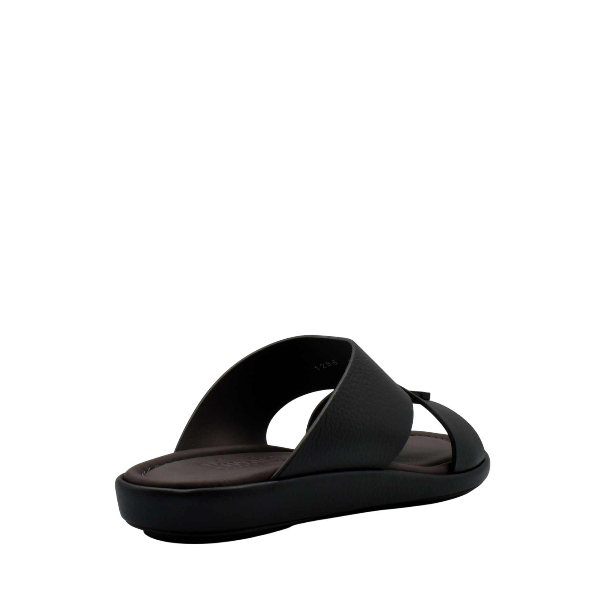 Black comfortable stylish slides with a cushioned sole and open toe design from Private collection