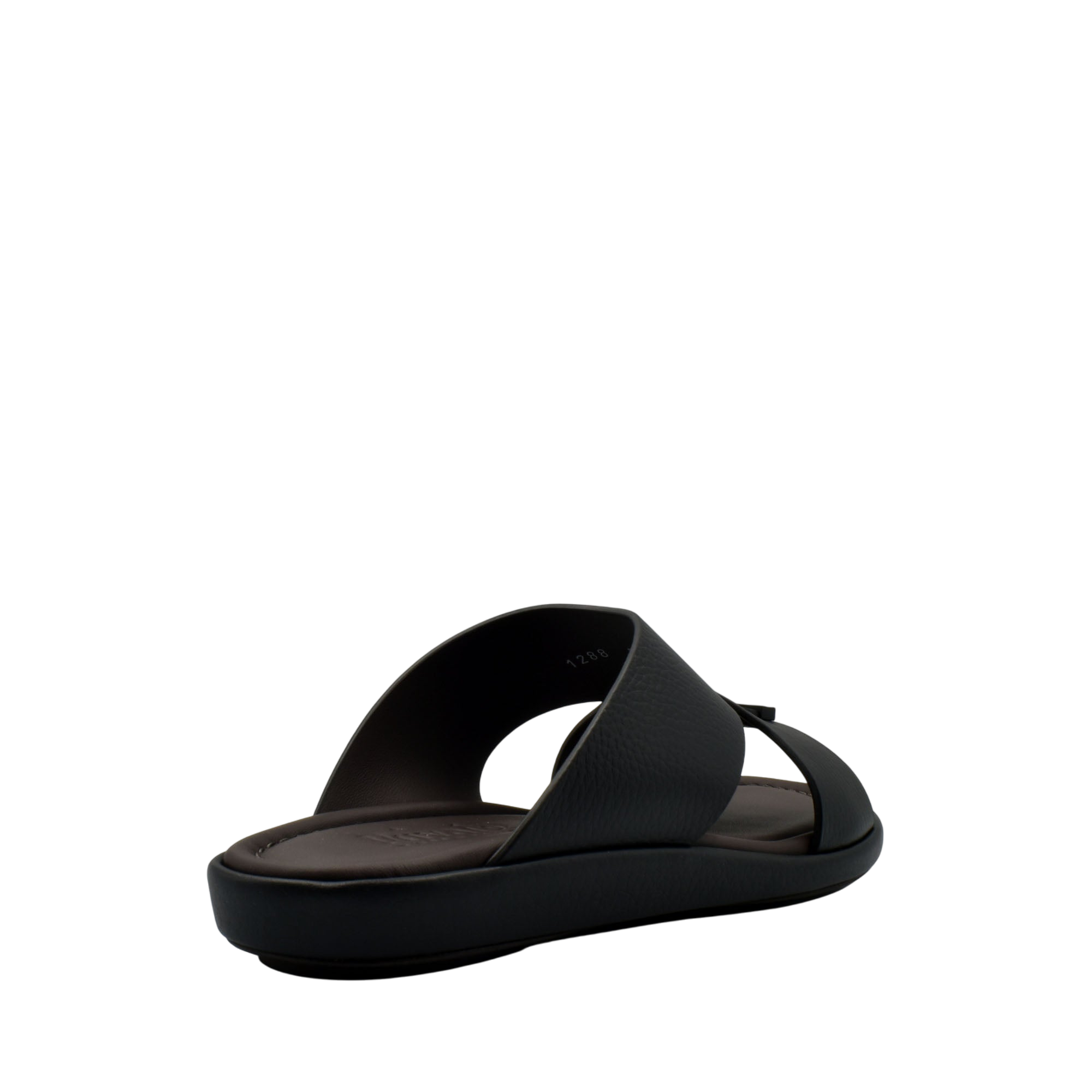 Black comfortable stylish slides with a cushioned sole and open toe design from Private collection