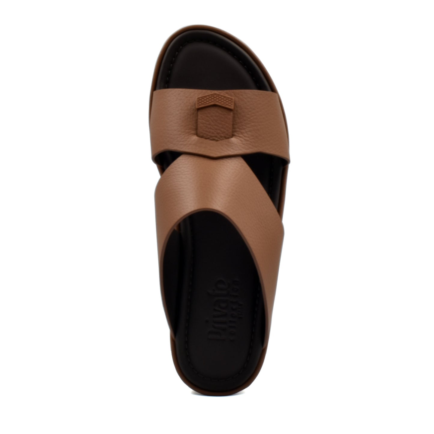 Brown comfortable stylish slides with black cushioned footbed for everyday wear