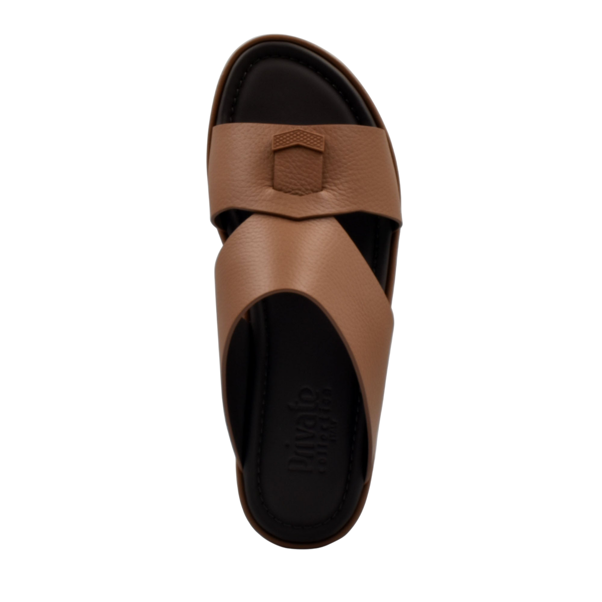 Brown comfortable stylish slides with black cushioned footbed for everyday wear