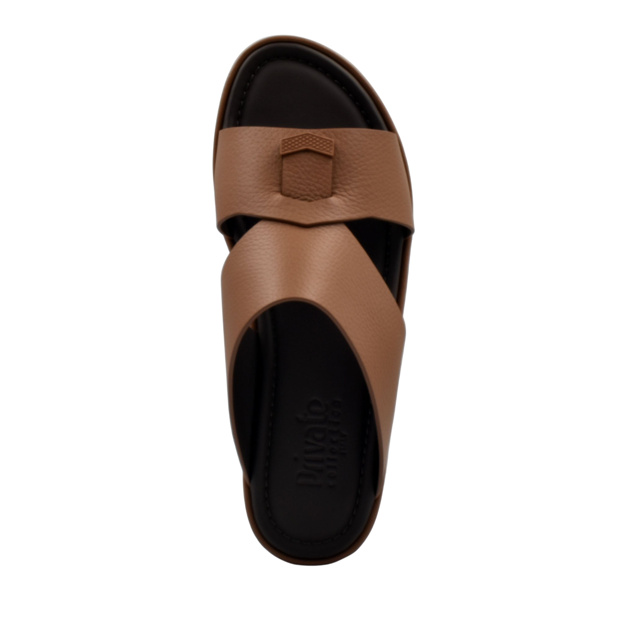 Brown comfortable stylish slides with black cushioned footbed for everyday wear