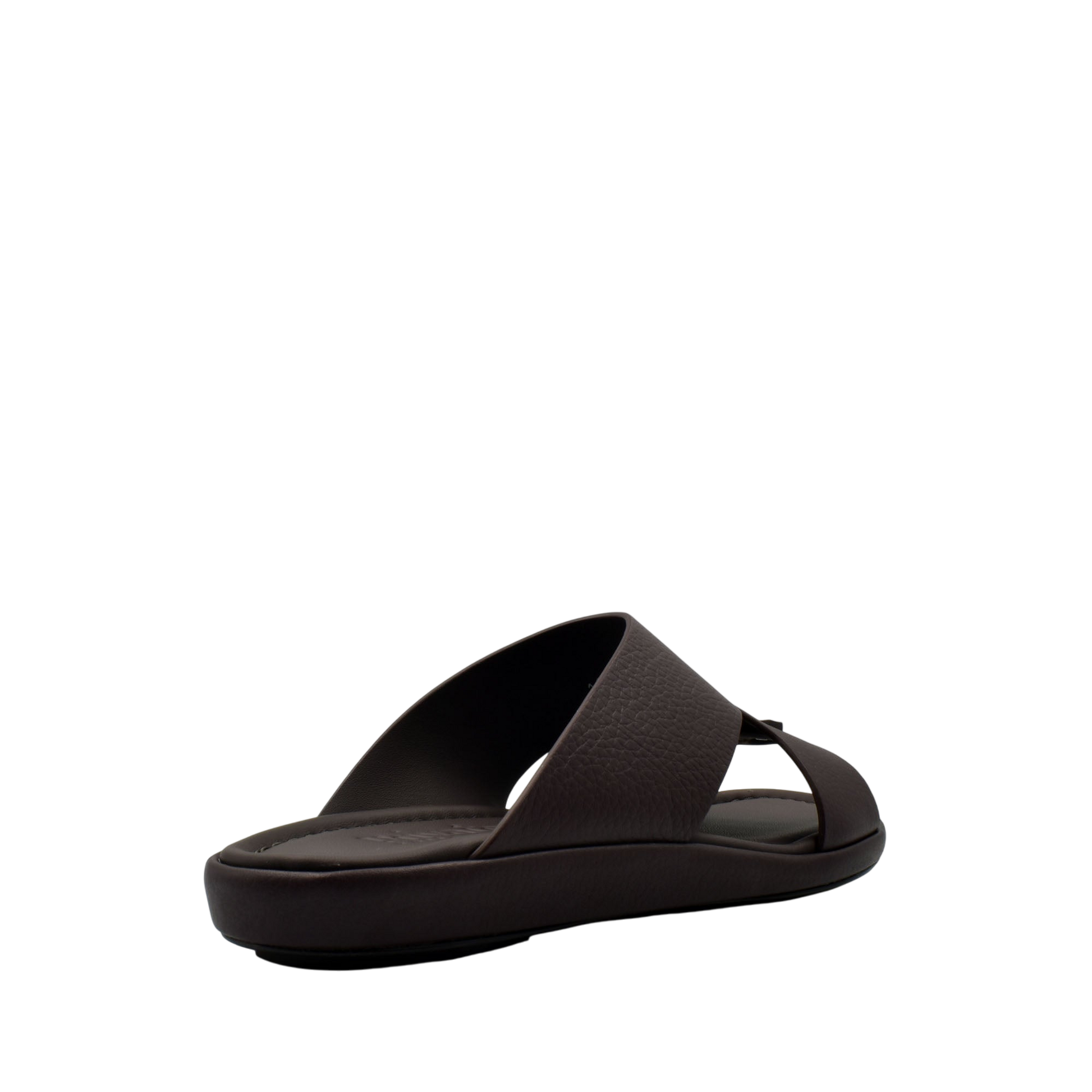 Brown comfortable stylish slides with textured strap and cushioned sole for casual wear