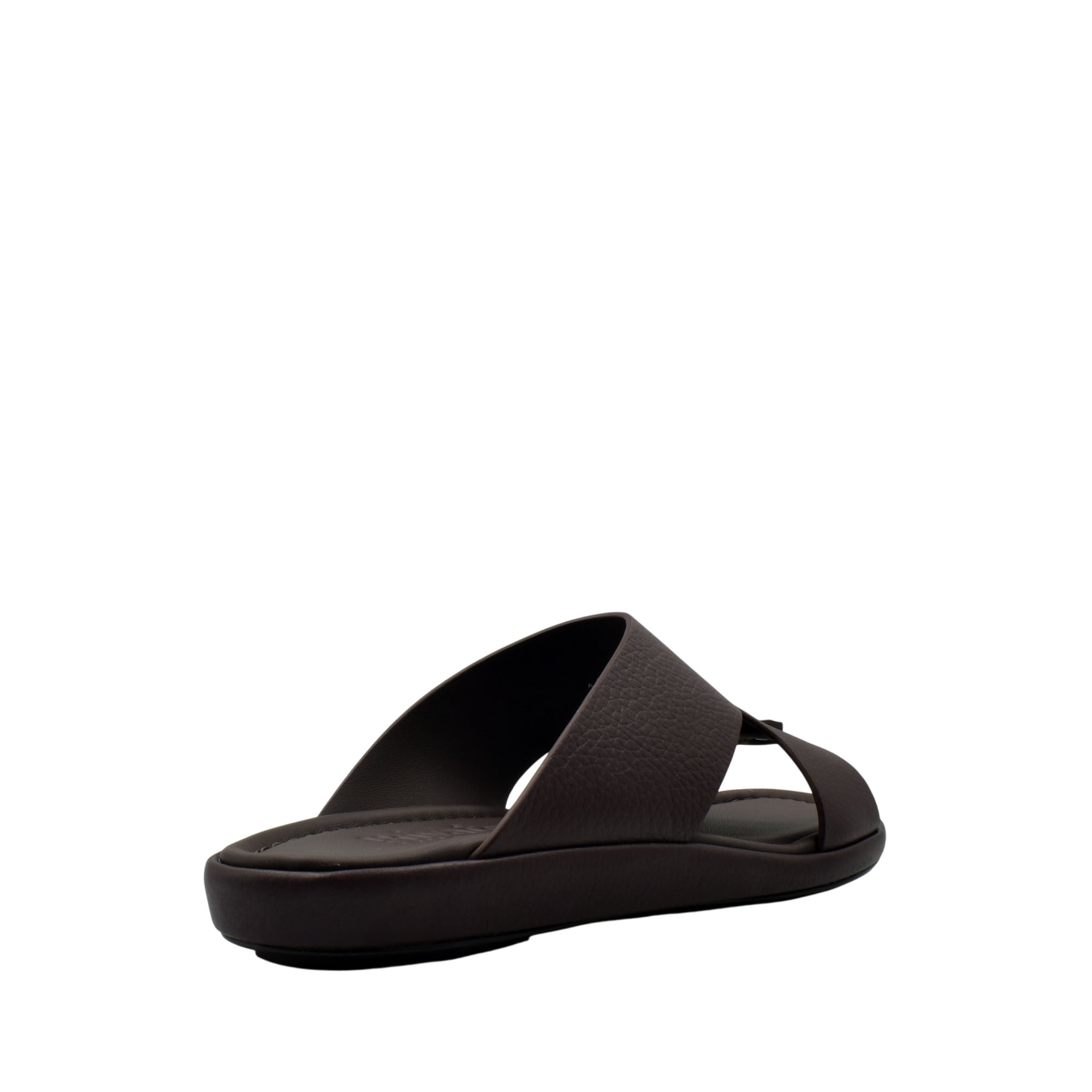 Brown comfortable stylish slides with textured strap and cushioned sole for casual wear