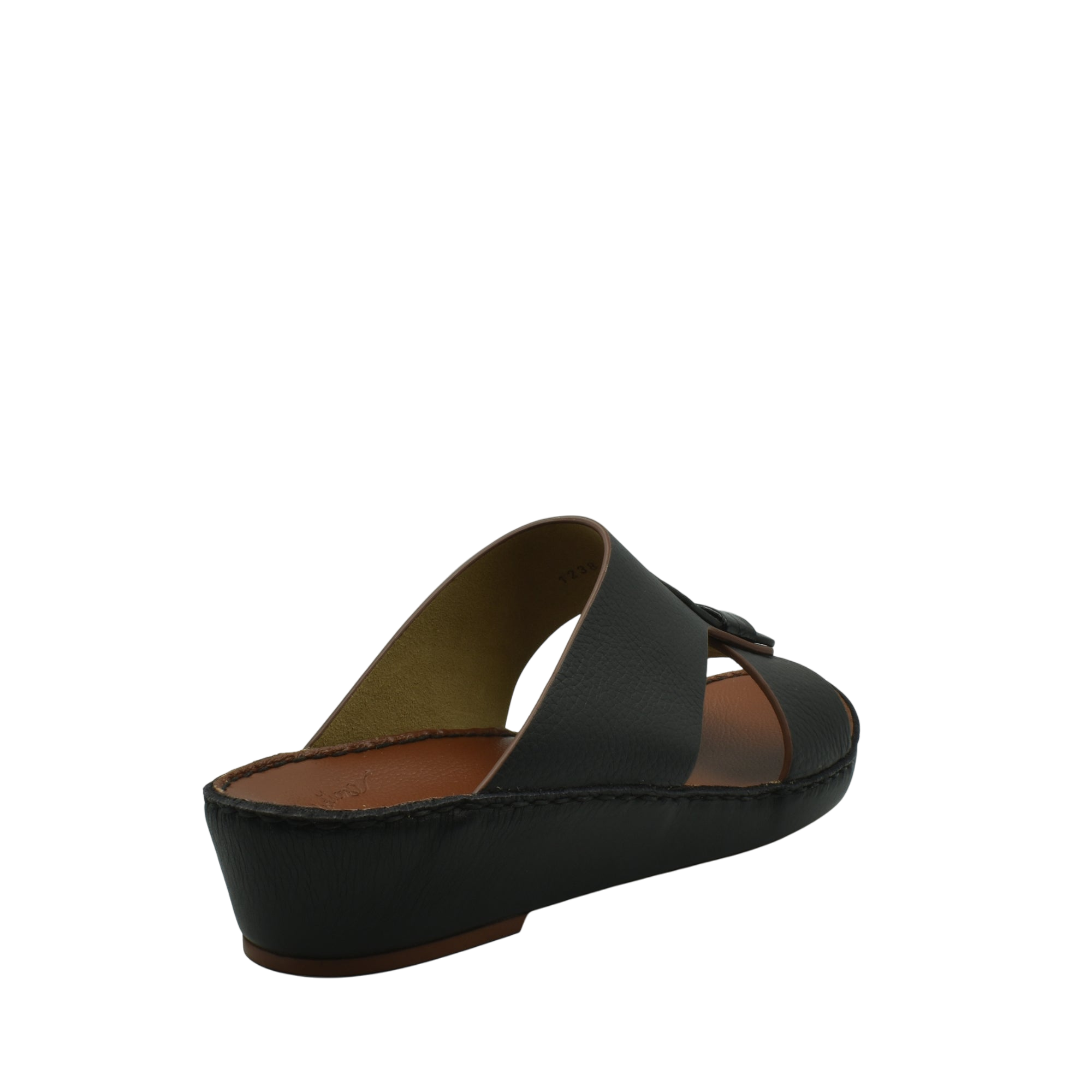 Black Deercalf Croco footwear open-toe slide sandal with wide straps and cushioned sole