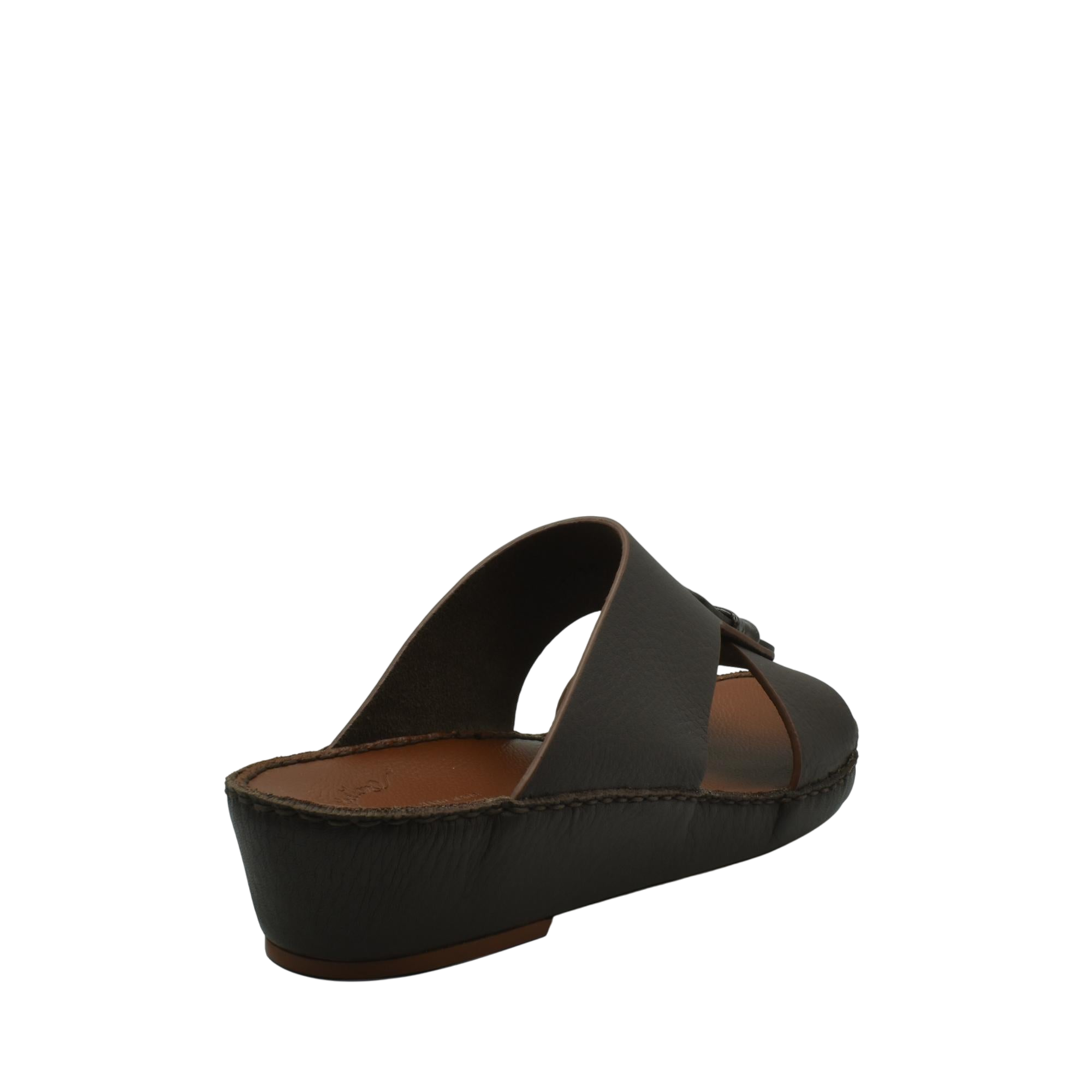 Black Deercalf Croco footwear slip-on sandal with leather sole and wedge heel from Private collection