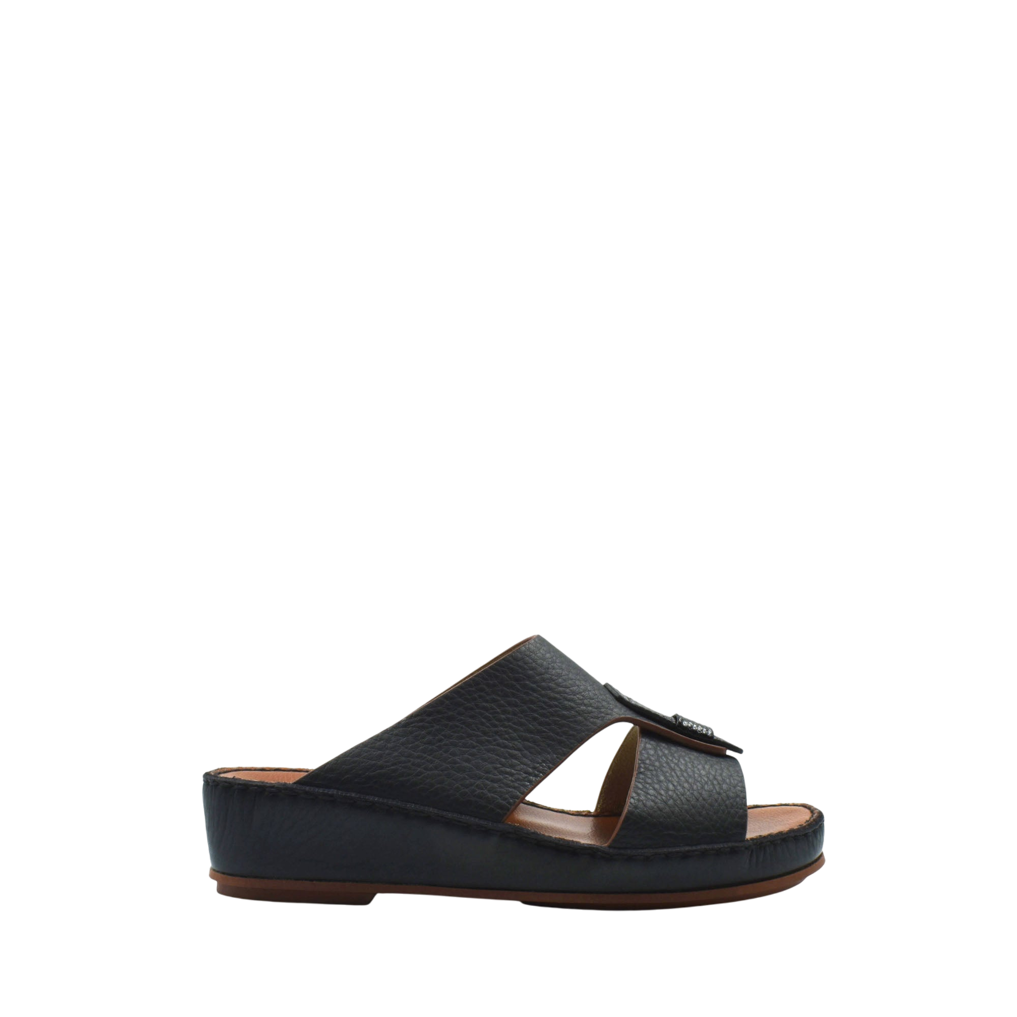 Black deercalf lizard sandals for kids with open toe and cushioned sole from Private Collection