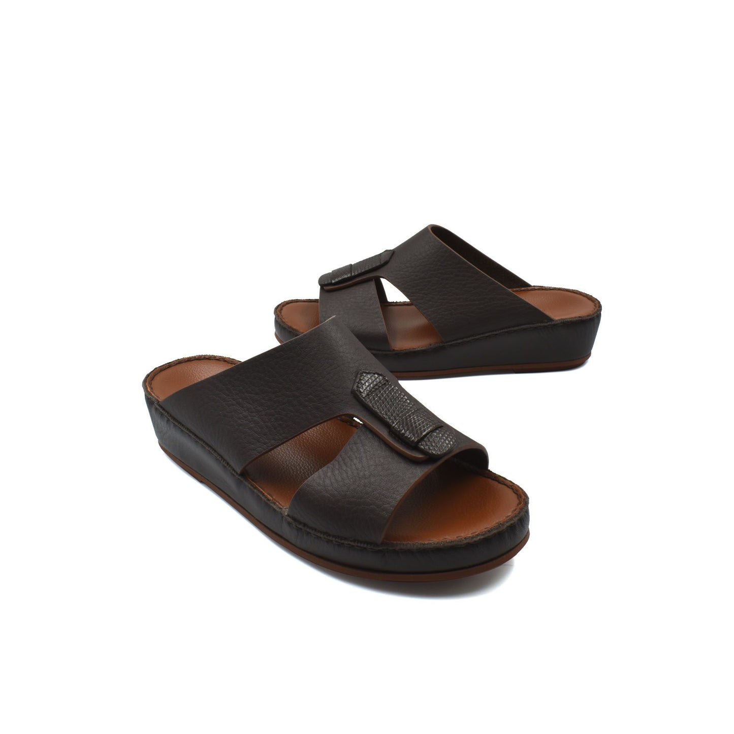 Black deercalf lizard sandals for kids with adjustable strap and cushioned sole from Private collection