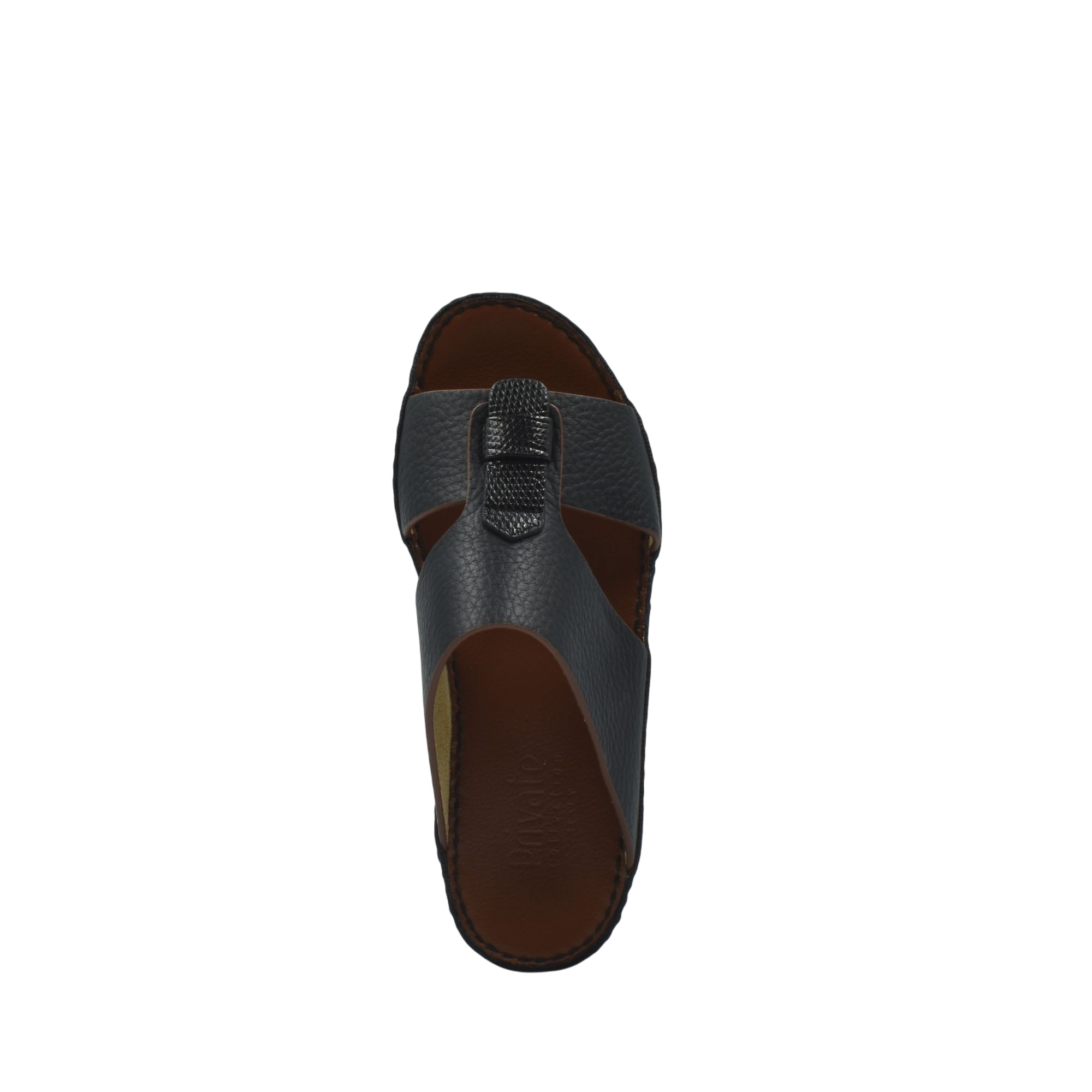 Black deercalf lizard sandals for kids with textured leather straps and open toe design