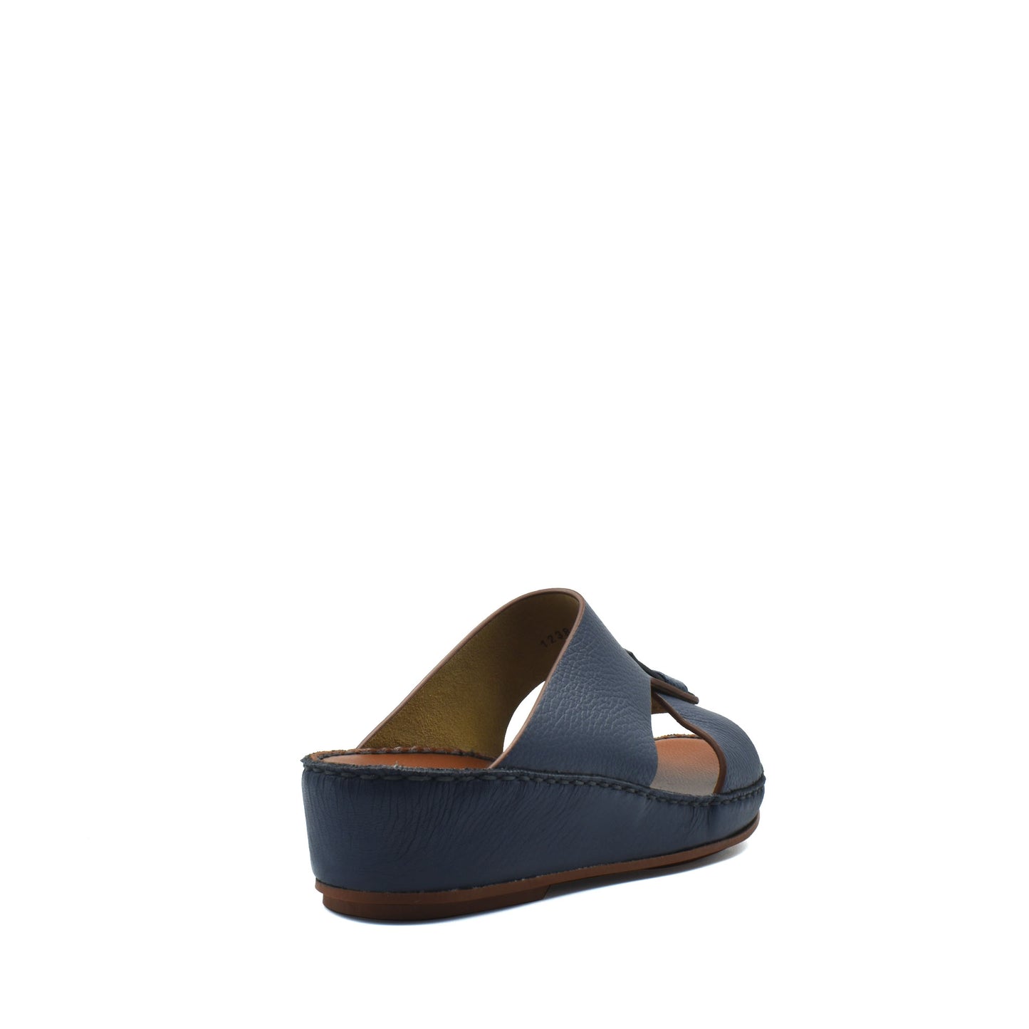 Blue deercalf lizard sandals for kids with cushioned sole and open toe design