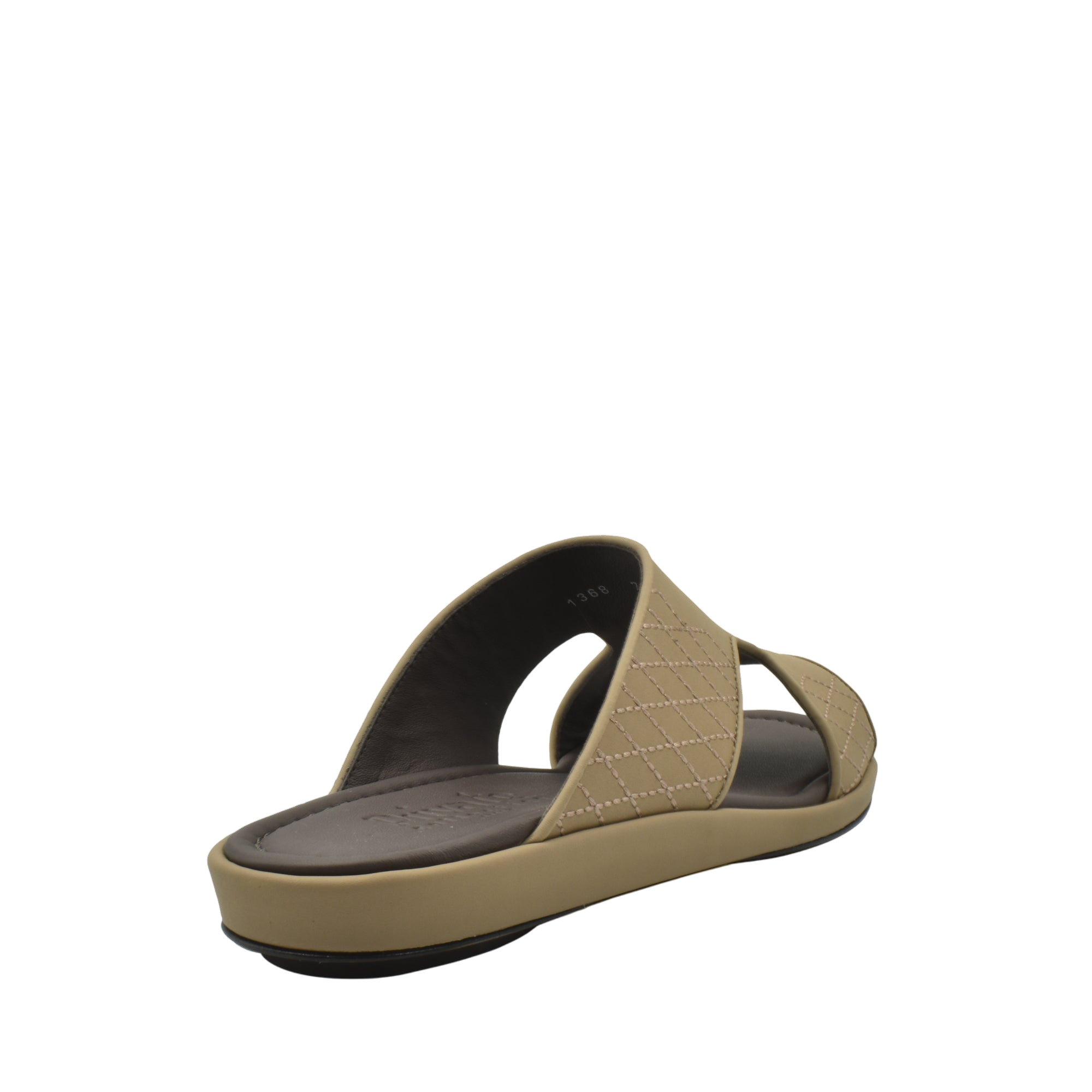 Beige luxury arca sandals with quilted strap and cushioned sole from Private Collection