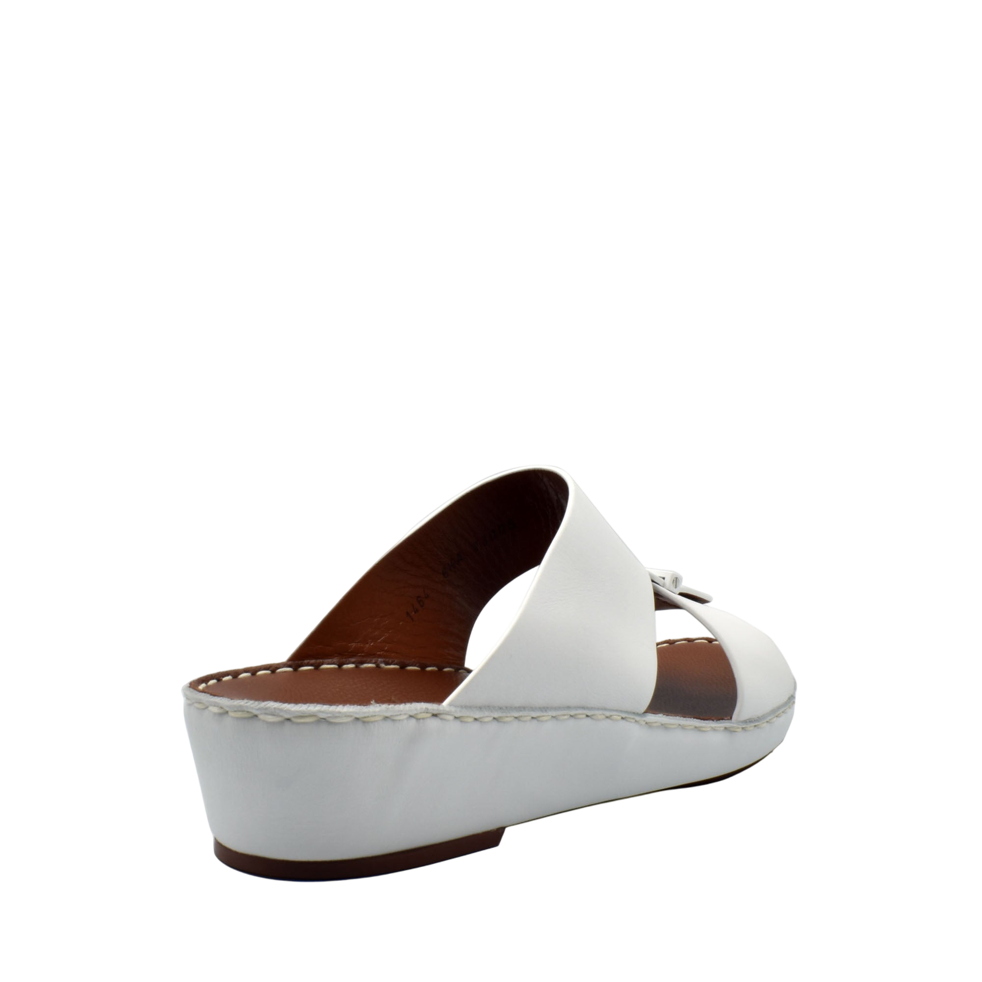 Private Collection white luxury comfort sandals with wedge heel and crossover straps