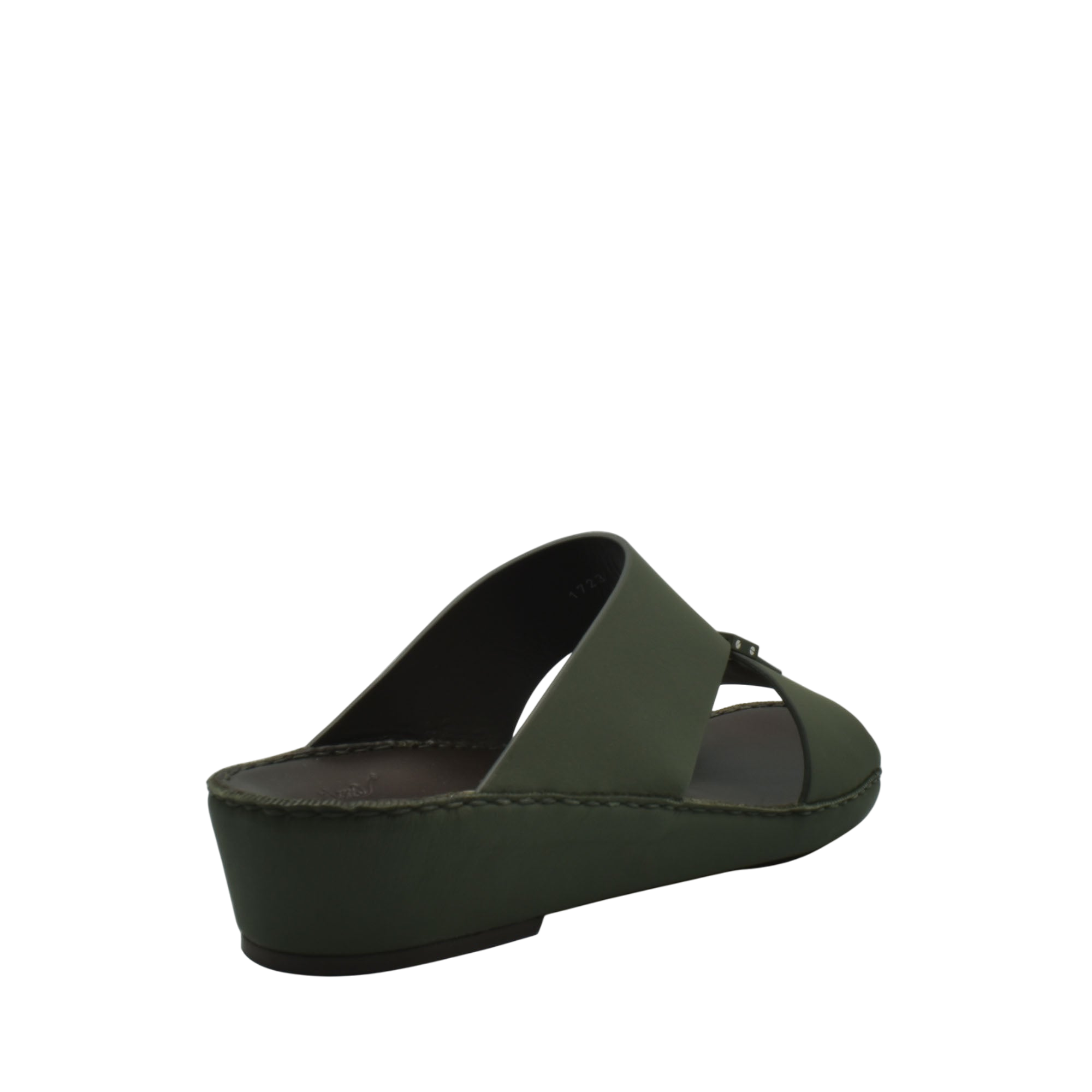 Green wedge sandal from Private Collection featuring Esagono Gomato shoes design with open toe