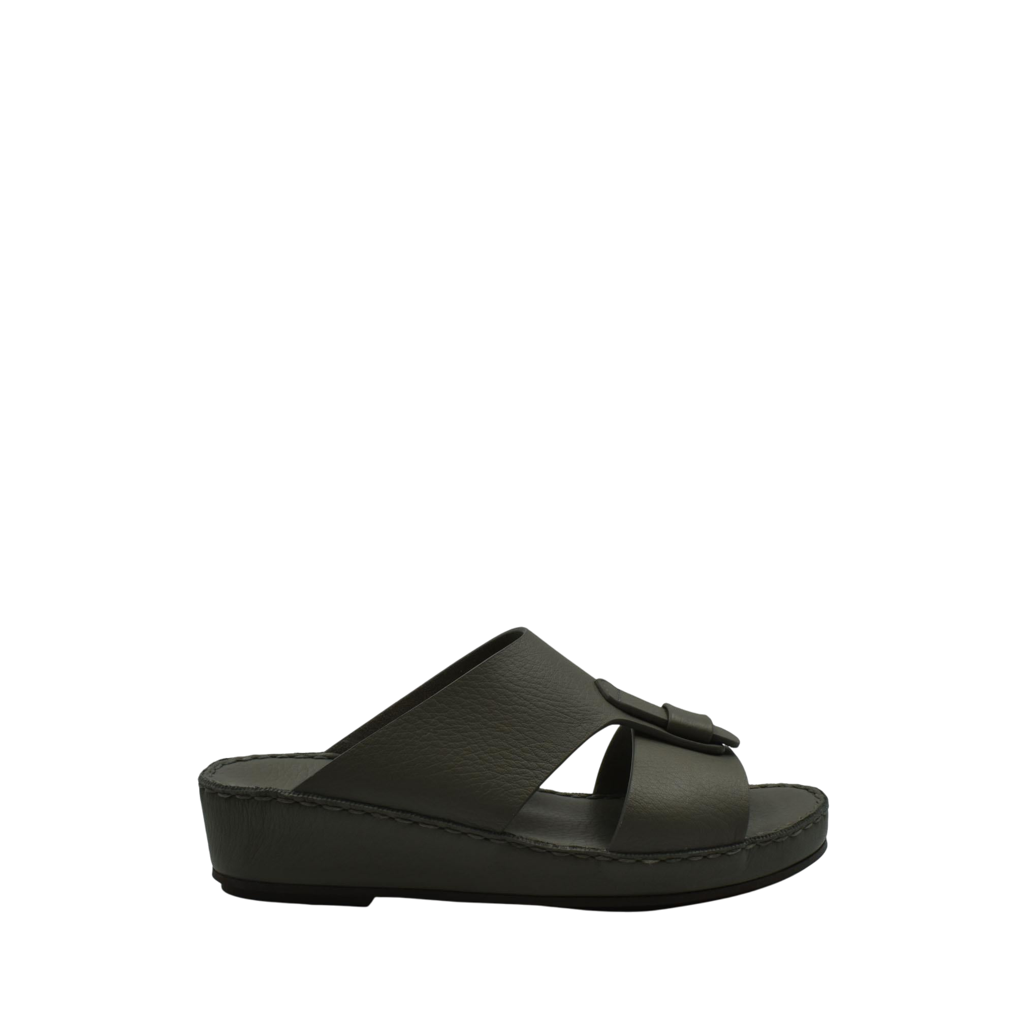 Black slip-on high-quality kids sandals with adjustable straps and cushioned sole from Private Collection
