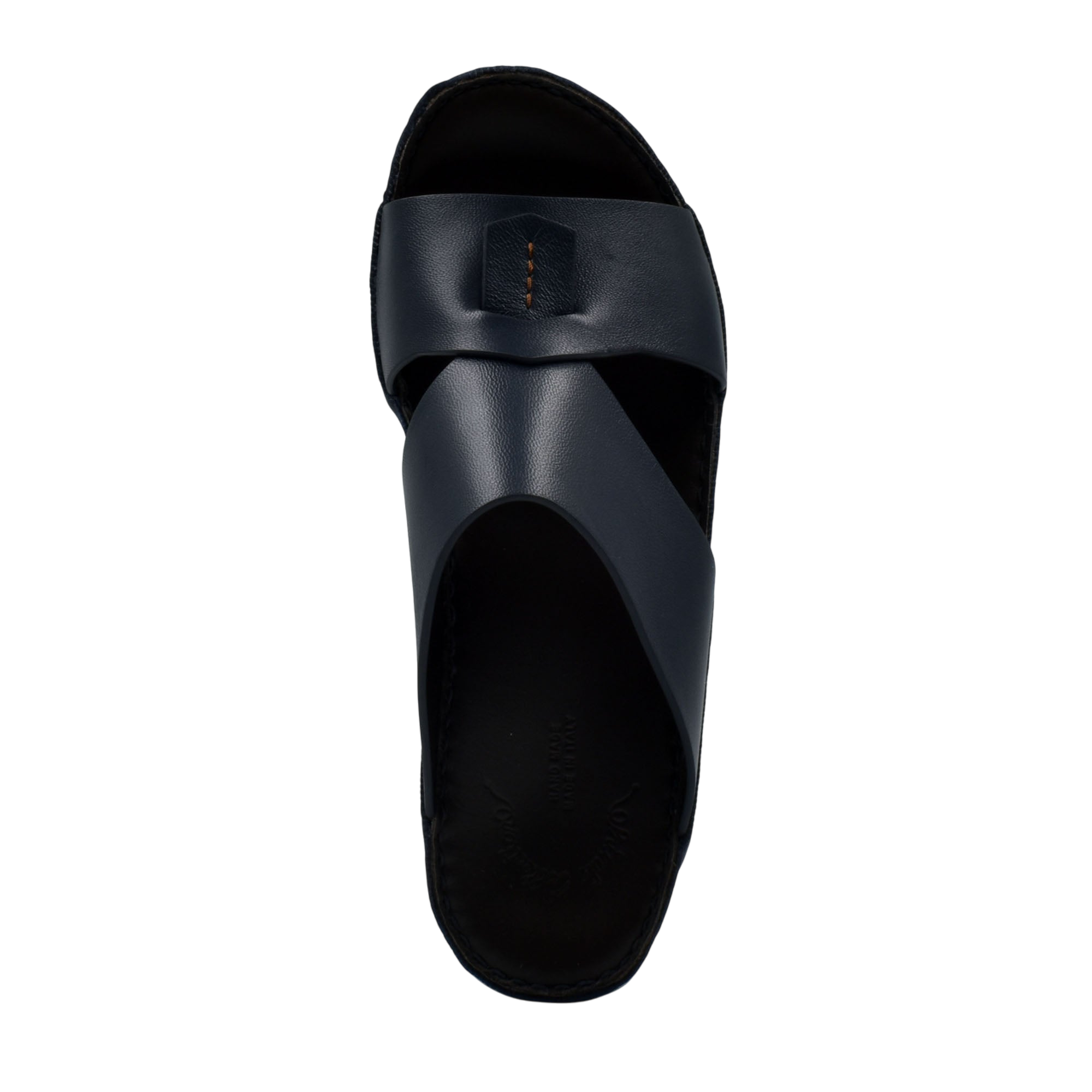 Black Italian nappa sandals with crisscross leather straps and open toe design