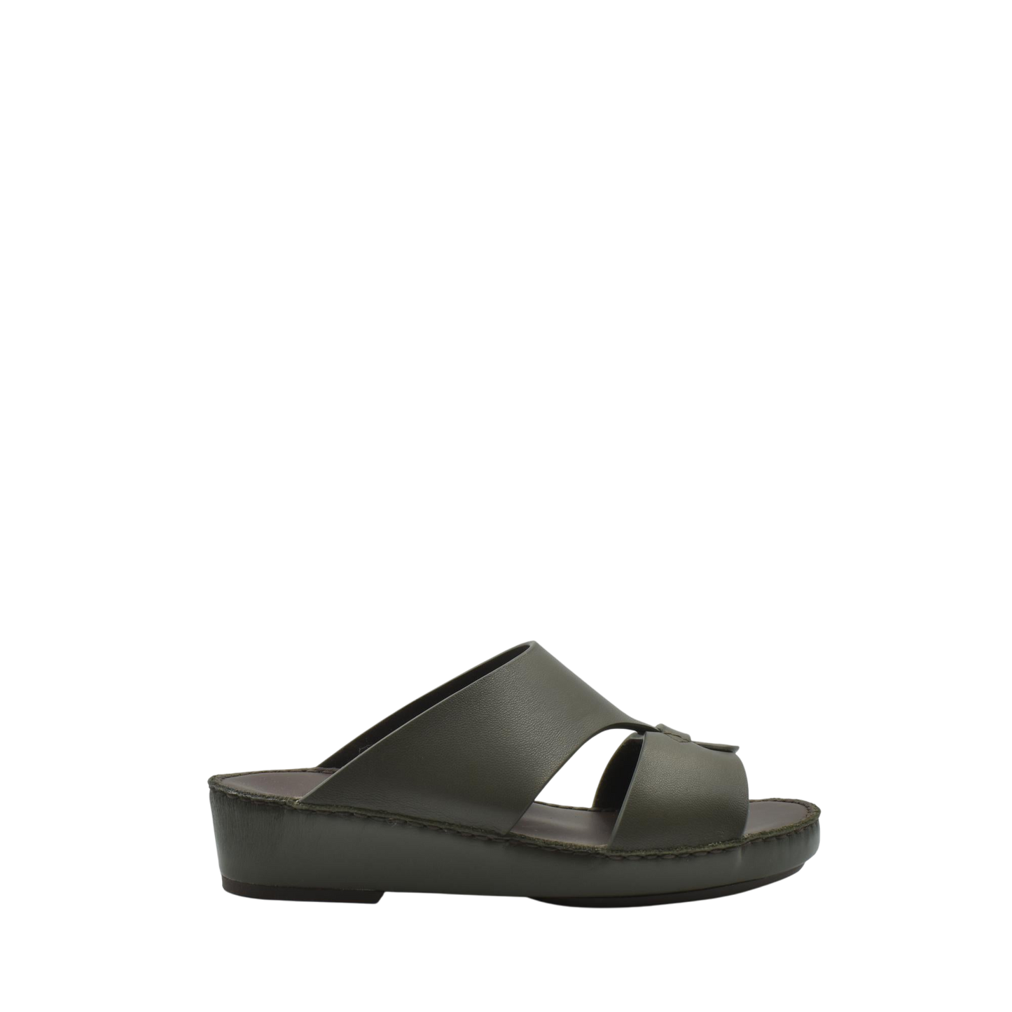 Kids nappa leather sandals in dark brown with open toe and slip-on design for comfort