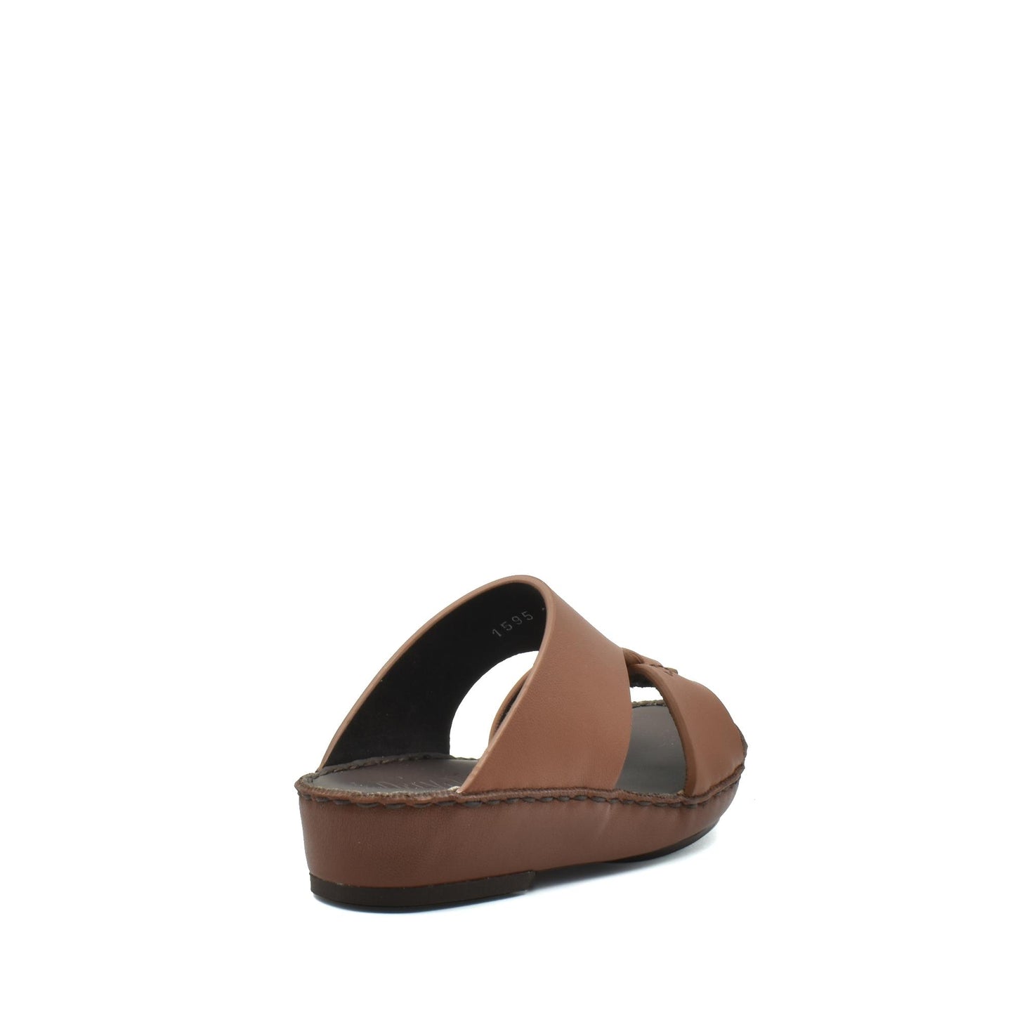 Brown kids nappa leather sandals with cushioned sole and open toe design from Private collection