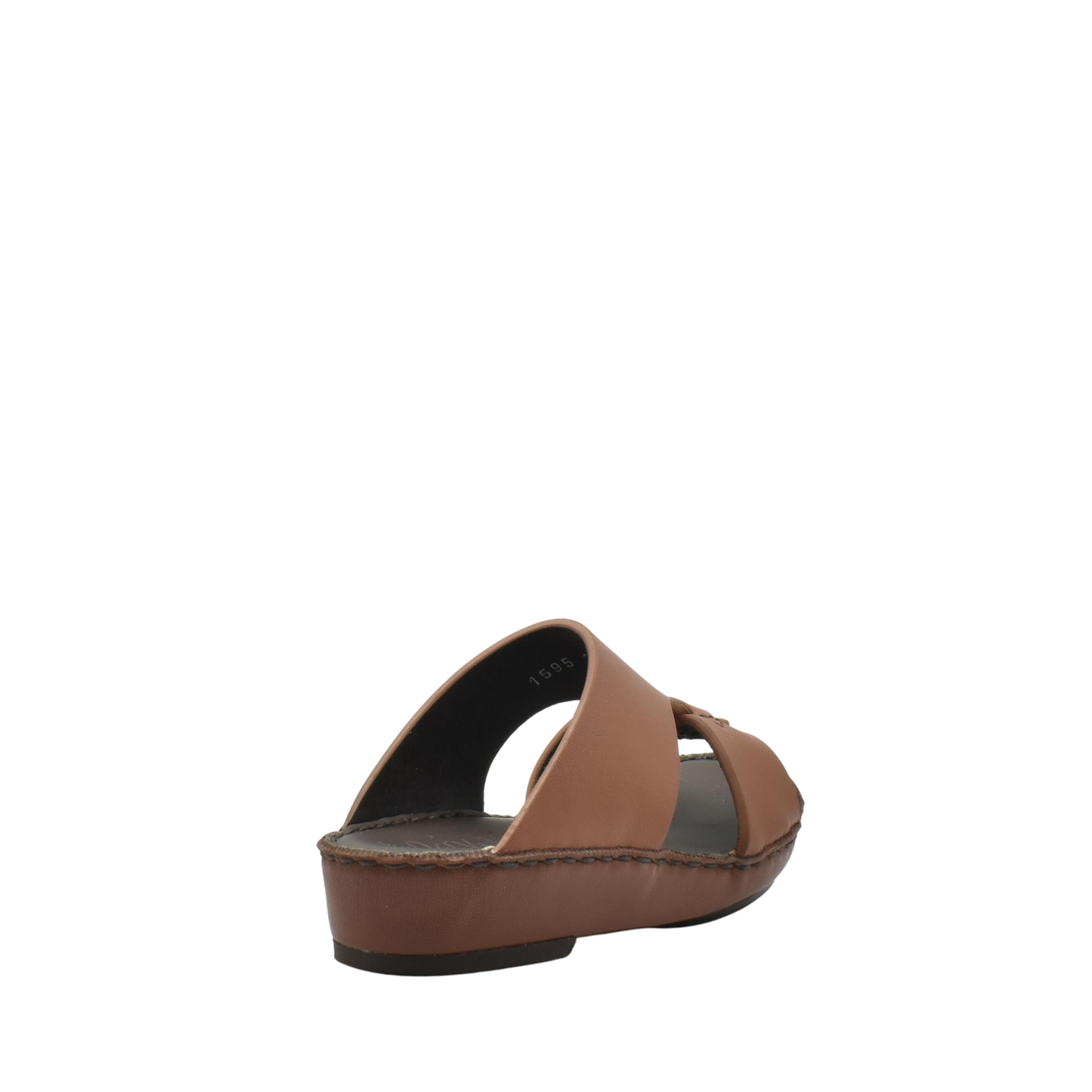 Brown kids nappa leather sandals with cushioned sole and open toe design from Private collection