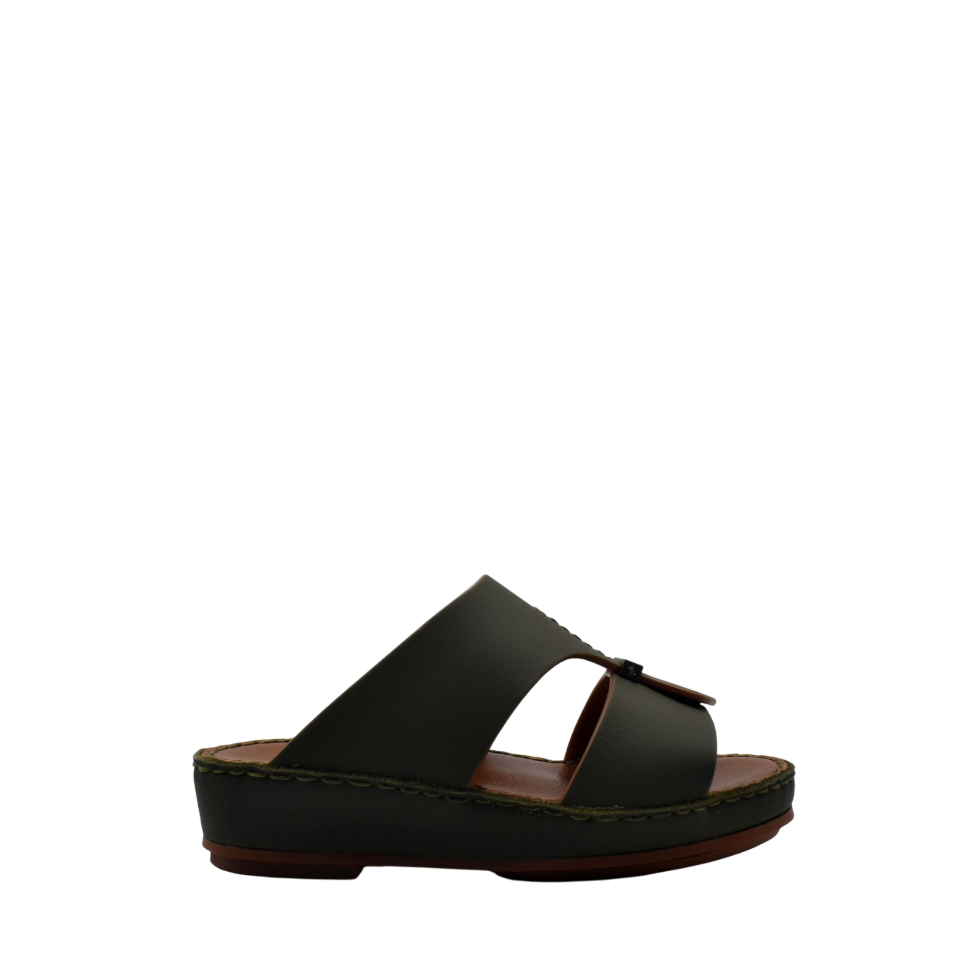 Black kids rubber calf sandals with open toe and cushioned sole from Private Collection