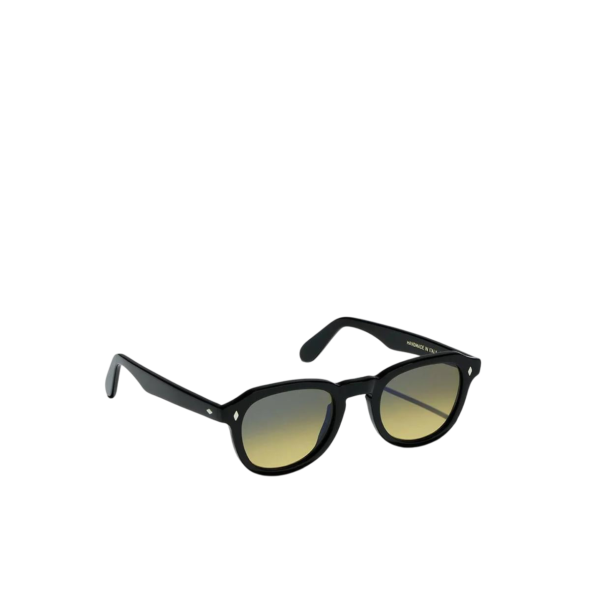 Luxury black round sunglasses with gradient lenses and classic black frame from Private collection