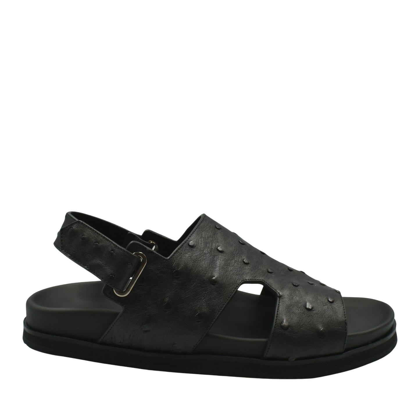 Black Luxury Amorti Sangle Footwear sandal with adjustable strap and textured upper design