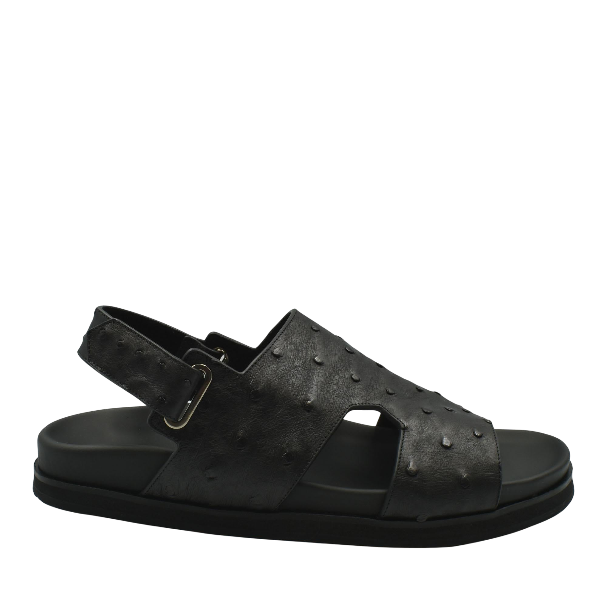 Black Luxury Amorti Sangle Footwear sandal with adjustable strap and textured upper design