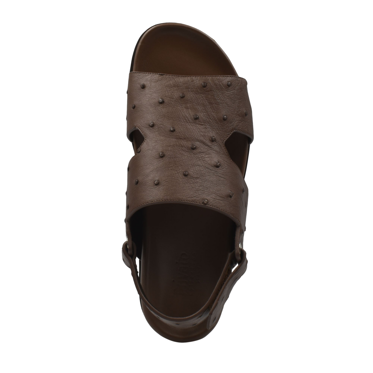 Brown Luxury Amorti Sangle Footwear sandal with studded leather upper and adjustable back strap