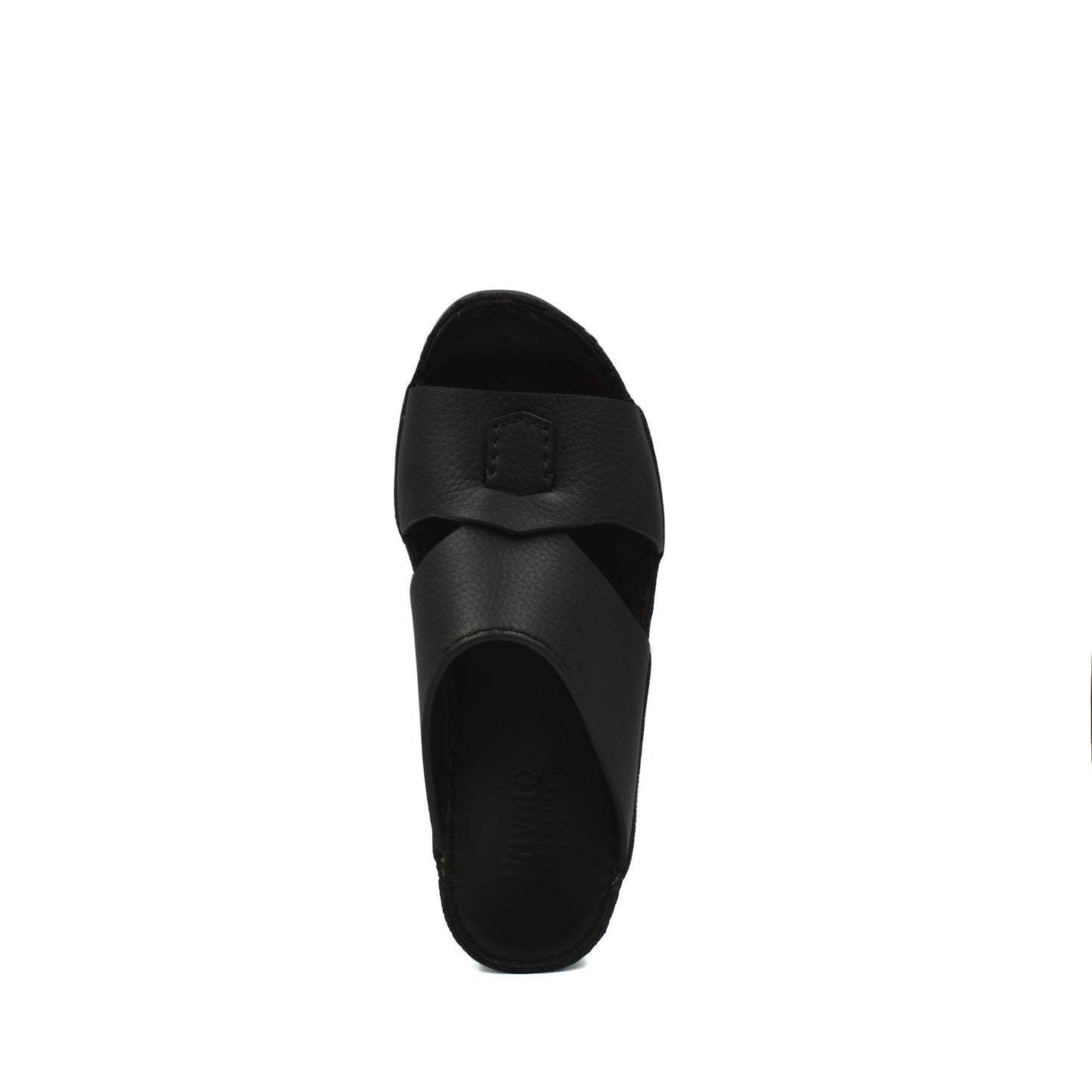Black luxury kids leather sandals with crisscross straps and cushioned sole for comfort