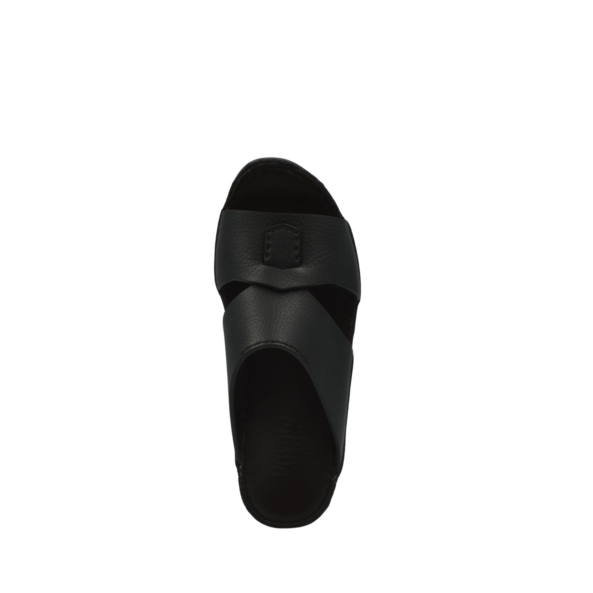 Black luxury kids leather sandals with crisscross straps and cushioned sole for comfort