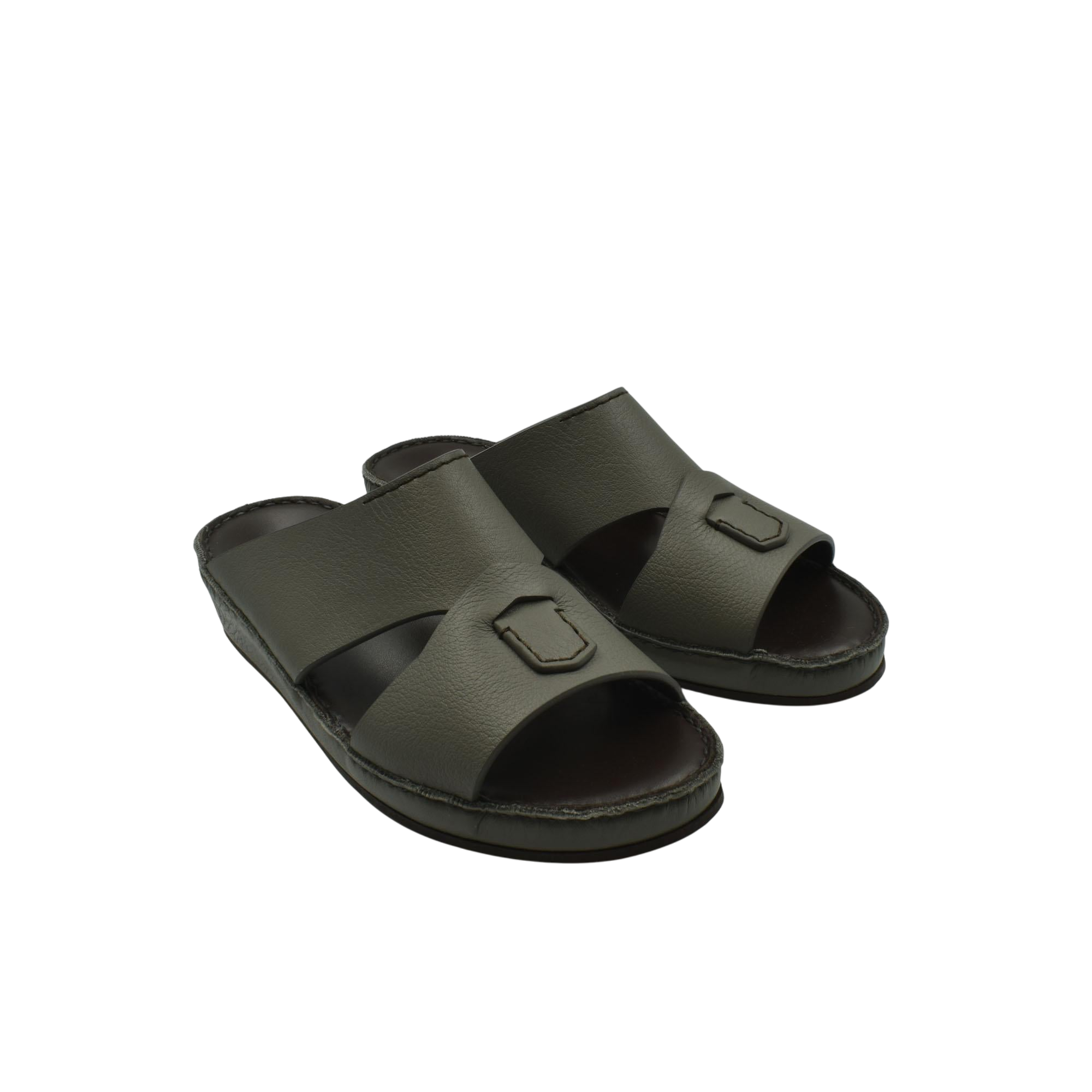 Private collection luxury kids leather sandals in dark brown with open toe and slip-on design