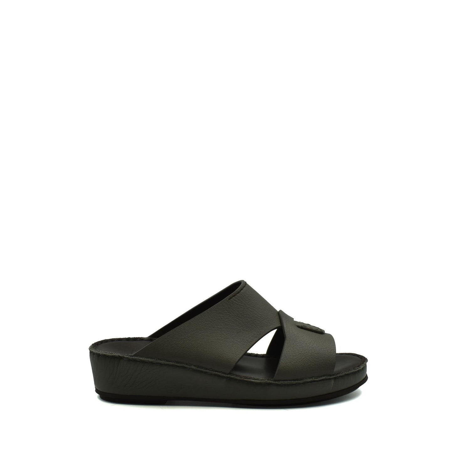 Black luxury kids leather sandals with open toe and comfortable cushioned sole
