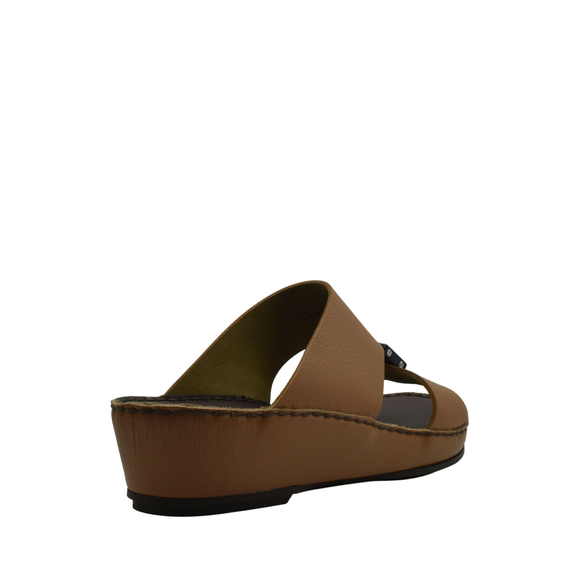 Brown luxury leather sandals with cushioned sole and open toe design in a private collection