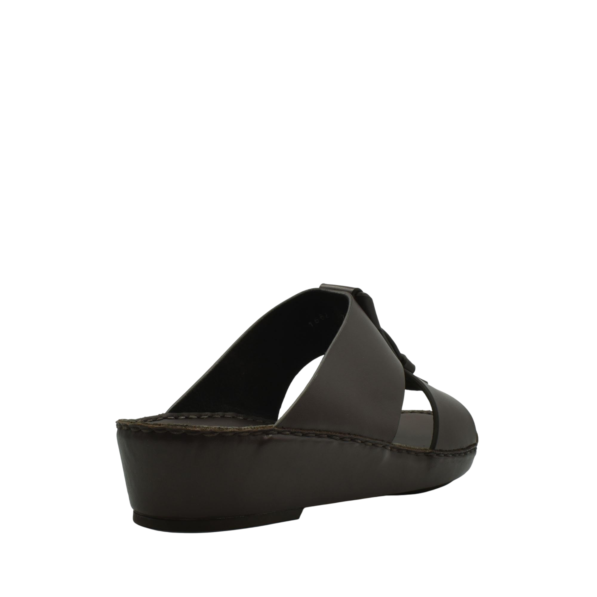 Brown luxury leather sandals with wedge heel and open toe design from Private collection