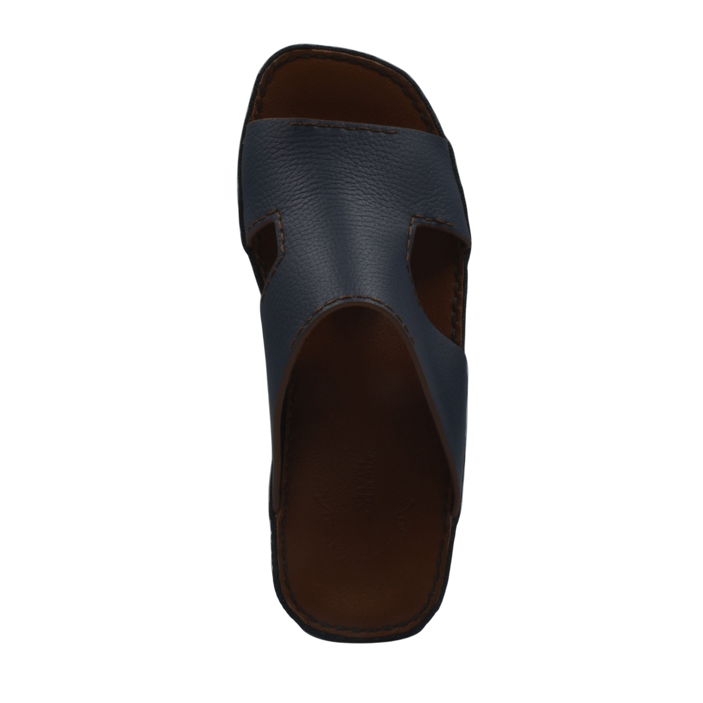 Black luxury leather slide sandals with open toe and cushioned sole from private collection
