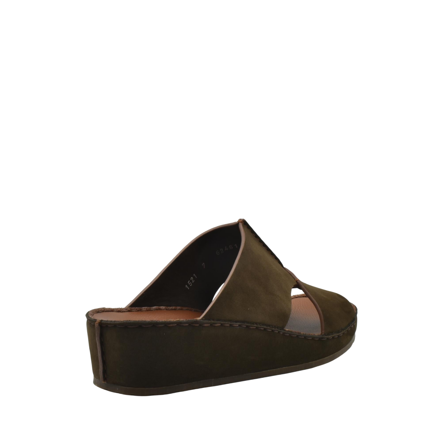 Single brown luxury nubuck sandals with open toe and wedge sole from Private collection
